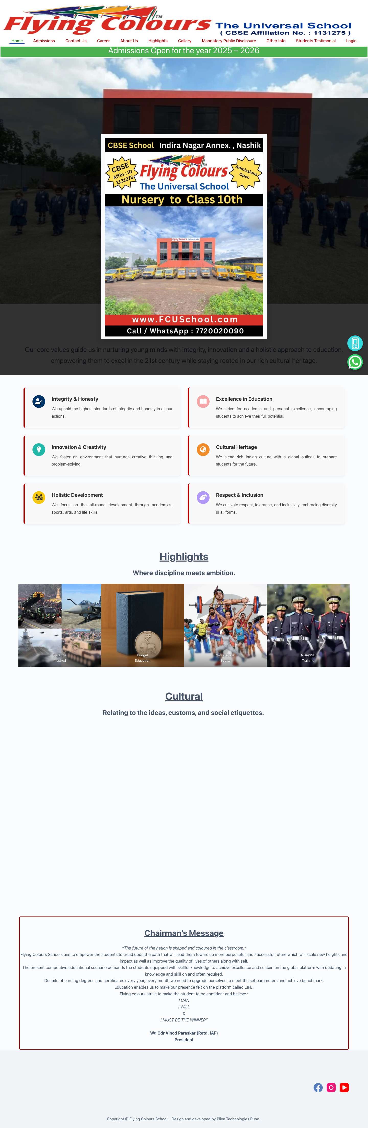 Home - CBSE School Nashik - Full Screenshot