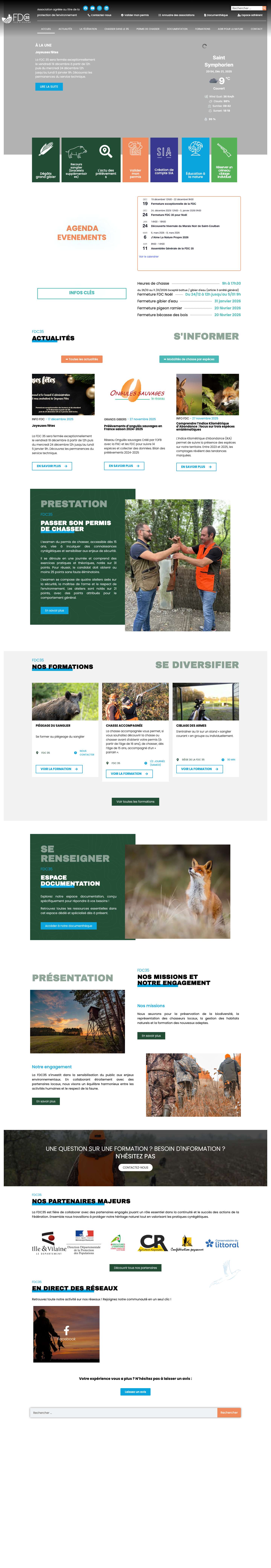 Fédération Départementale des Chasseurs 35 - FDC 35 - Full Screenshot