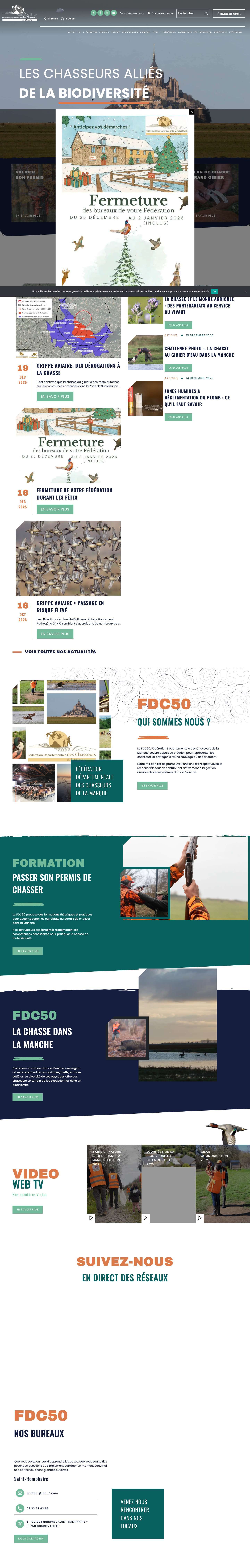 Fédération des Chasseurs de la Manche - FDC 50 - Full Screenshot