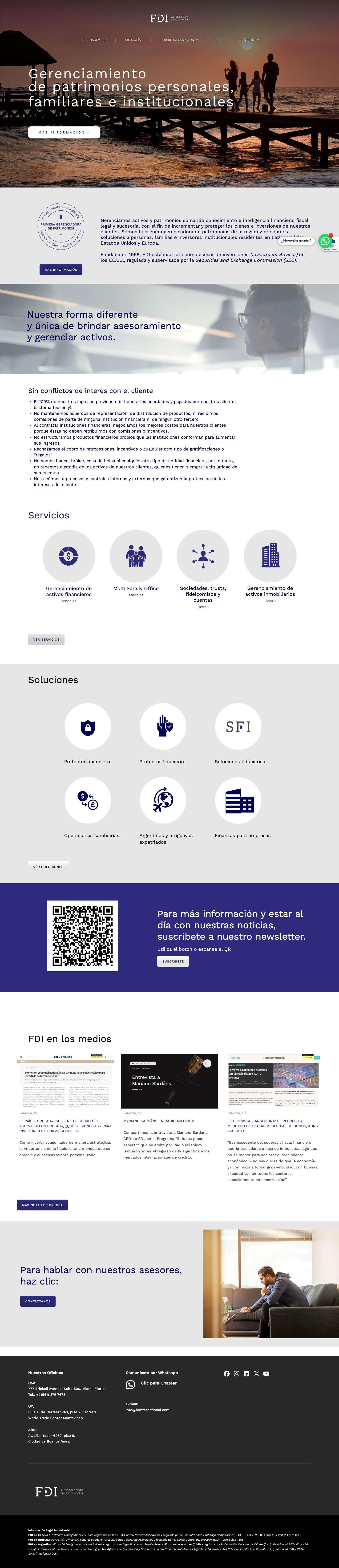 FDI - Gerenciamiento de Patrimonios - Asesoramiento FinancieroWhatsApp - Full Screenshot