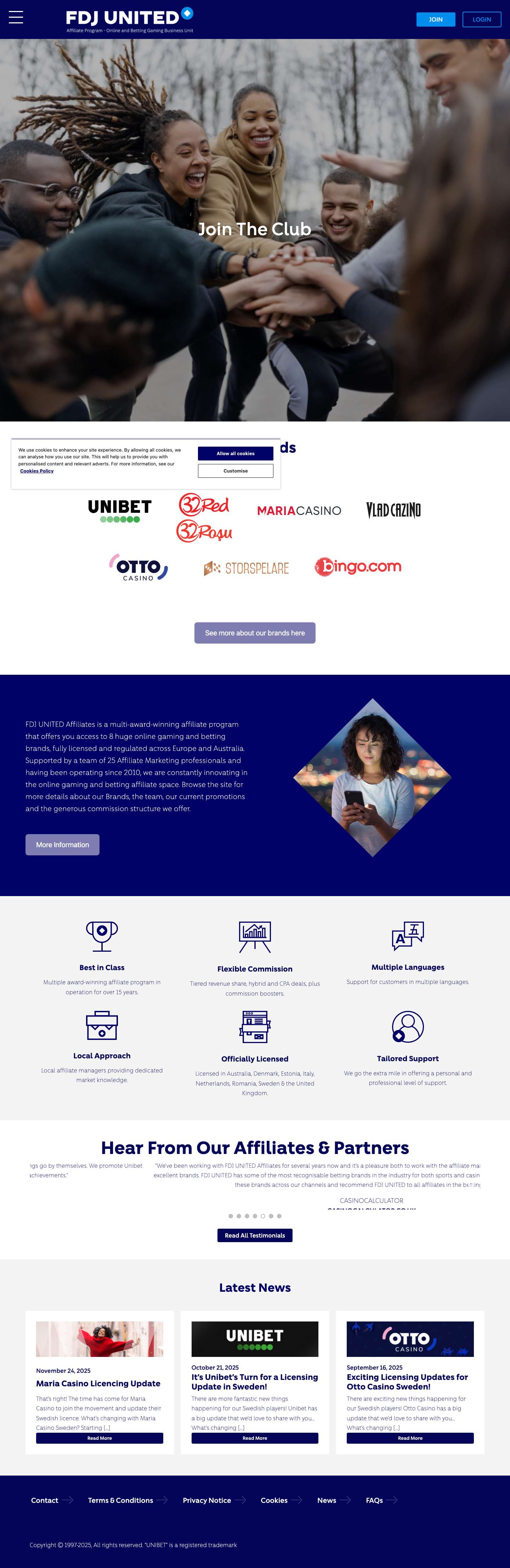 FDJ United Affiliates | Online and Betting Gaming Business Unit - Full Screenshot