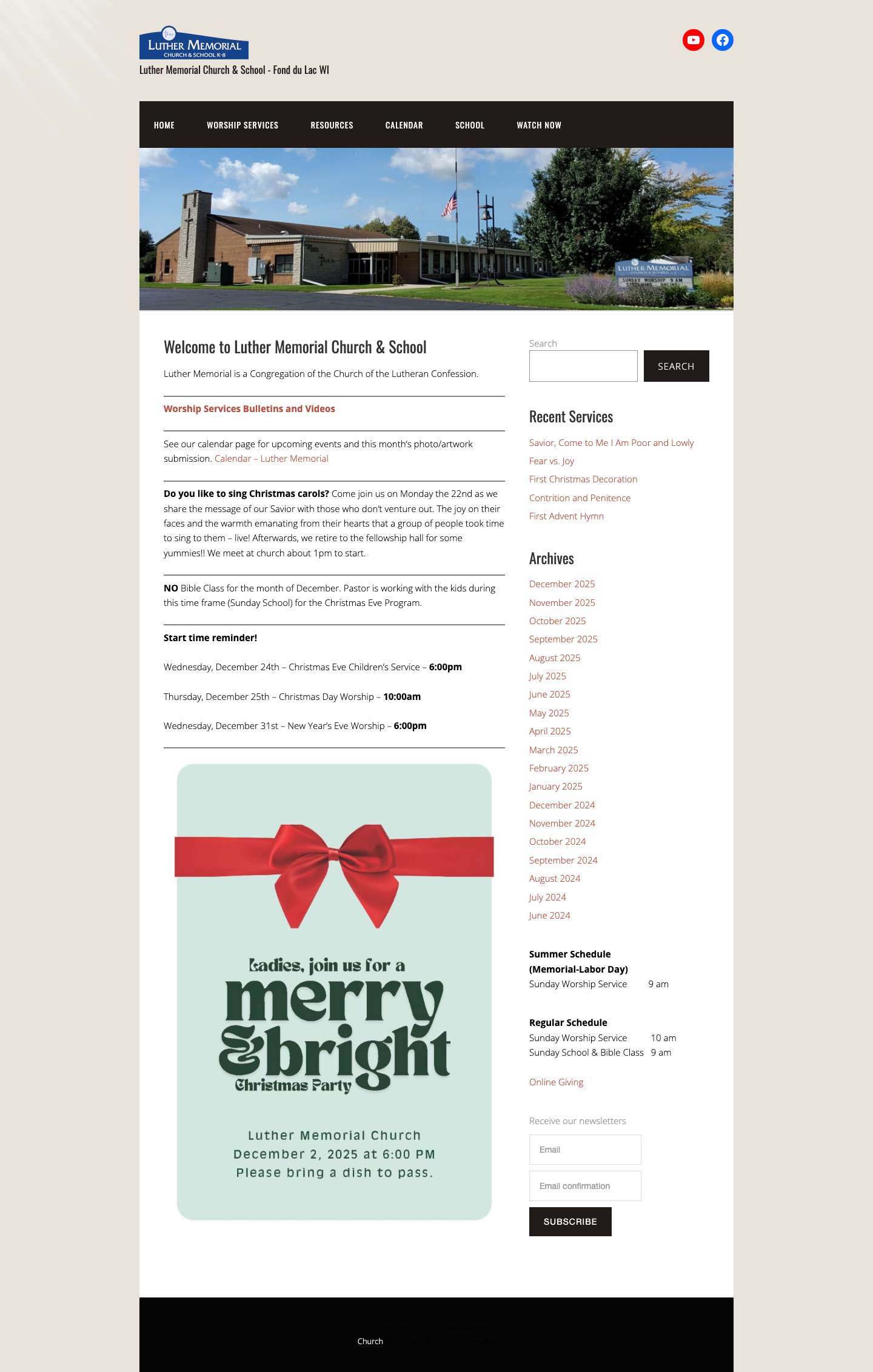 Luther Memorial – Luther Memorial Church & School – Fond du Lac WI - Full Screenshot