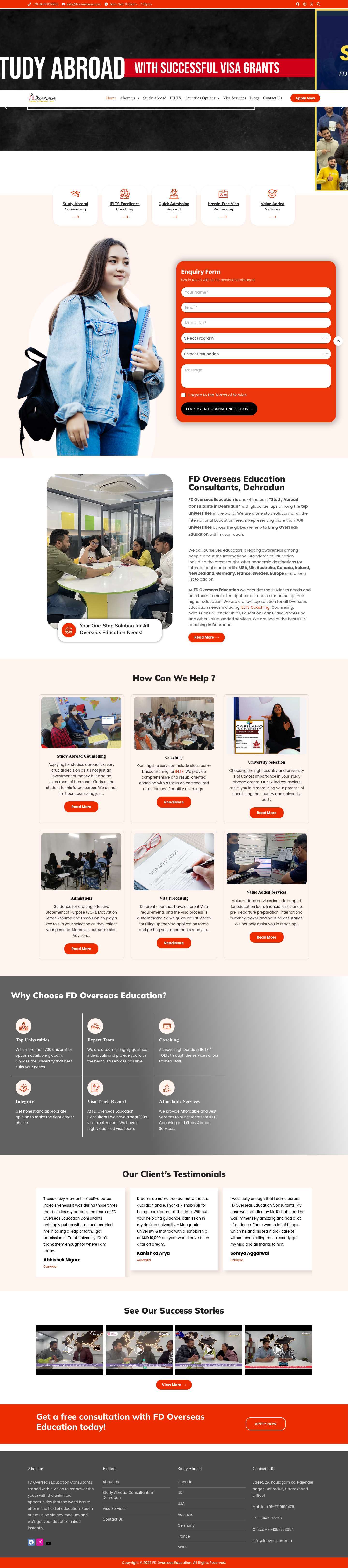 Top study abroad consultant in Dehradun-UK, Canada, Germany - Full Screenshot