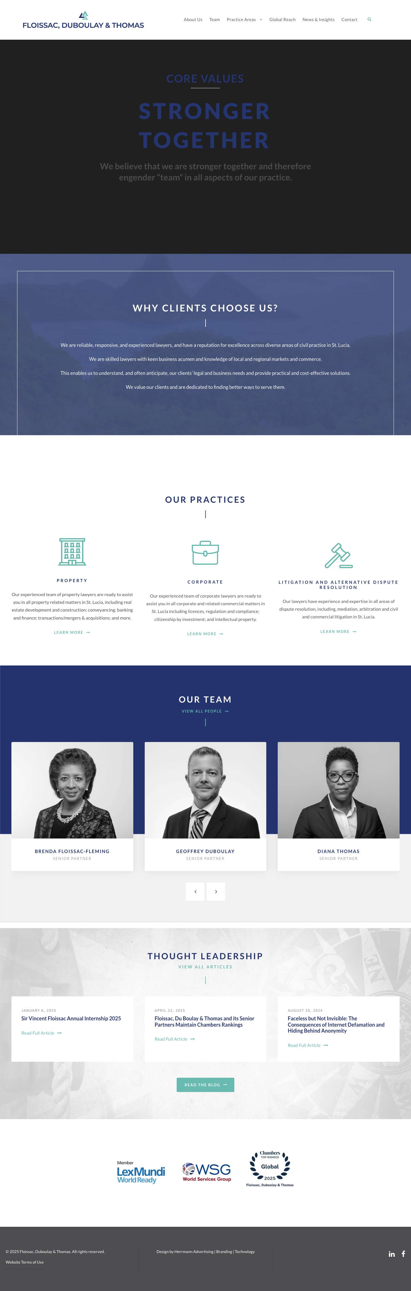 Floissac, Duboulay & Thomas - Premier St. Lucia Law Firm - Full Screenshot