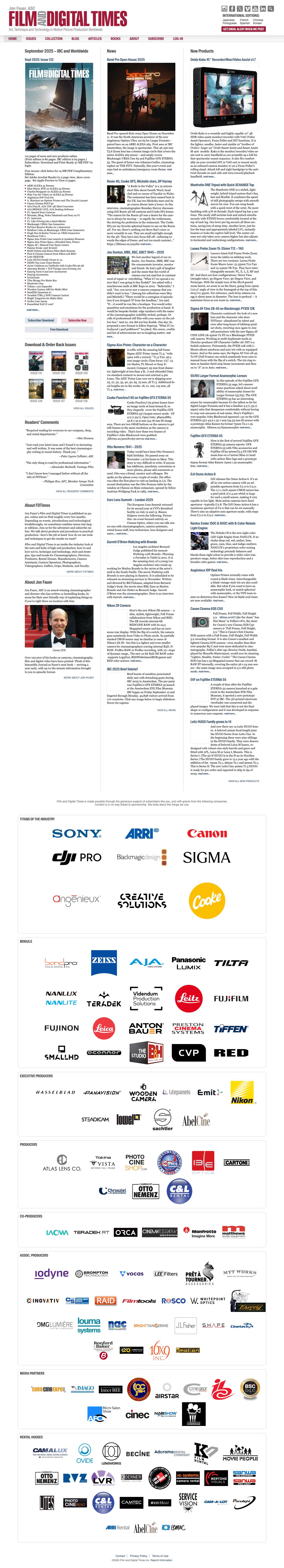 Film and Digital Times - Art, Technique & Tech in Motion Picture ProductionFilm and Digital Times | The Journal of Art, Technique and Technology in Film, Video and Digital Production - Full Screenshot