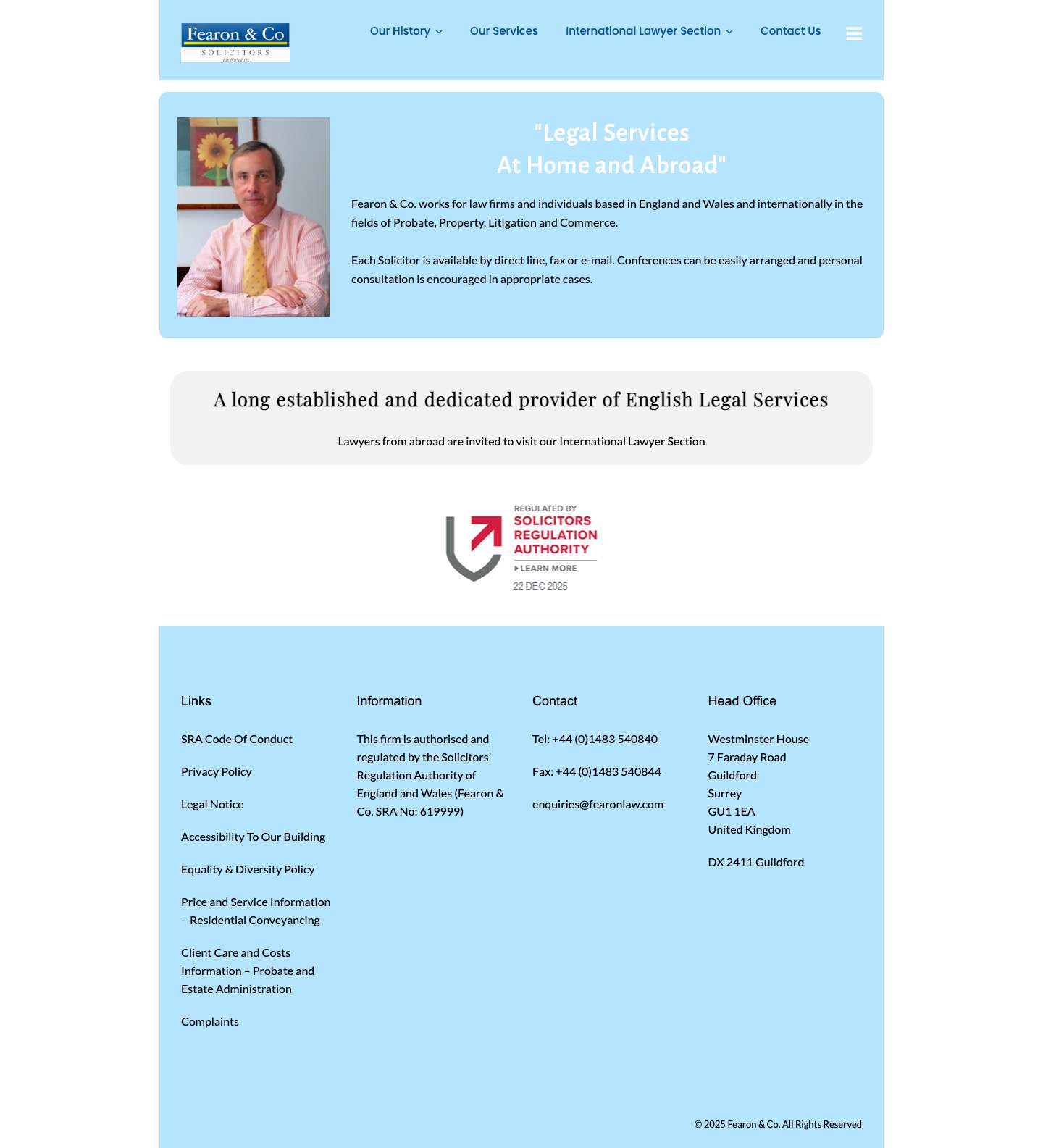 Legal Services | Probate Legal Services | Fearon & Co - Full Screenshot