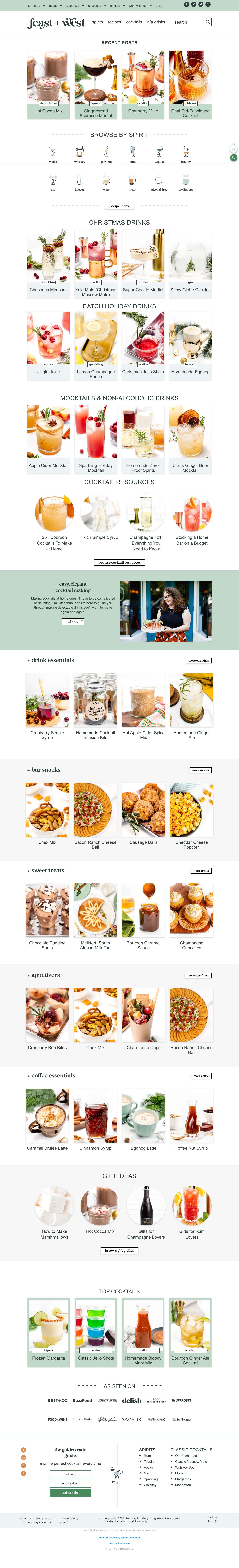 Feast + West: Cocktails, Mocktails & Easy Entertaining RecipesFacebookInstagramPinterestTwitterFacebookInstagramPinterestTwitter - Full Screenshot