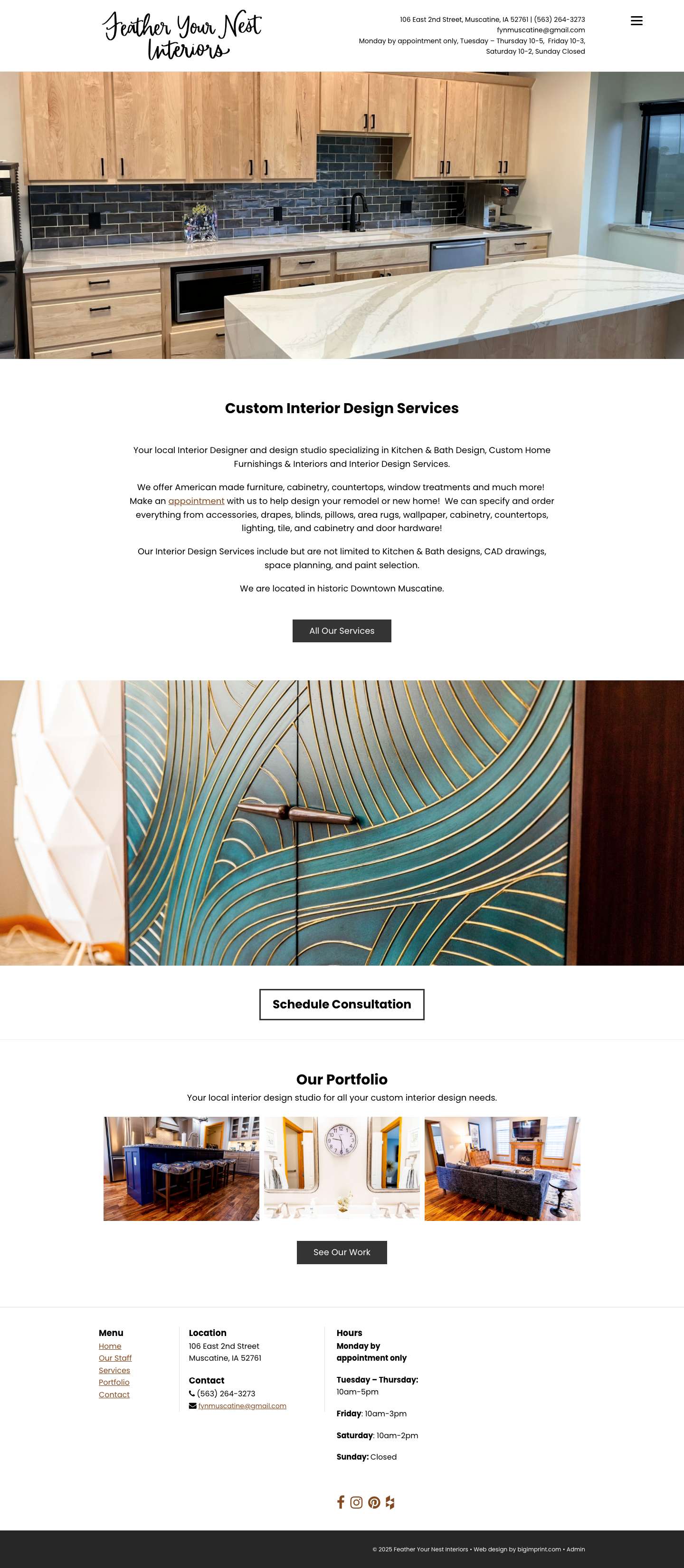 Feather Your Nest Interiors - Interior Design Store Muscatine Iowa - Full Screenshot