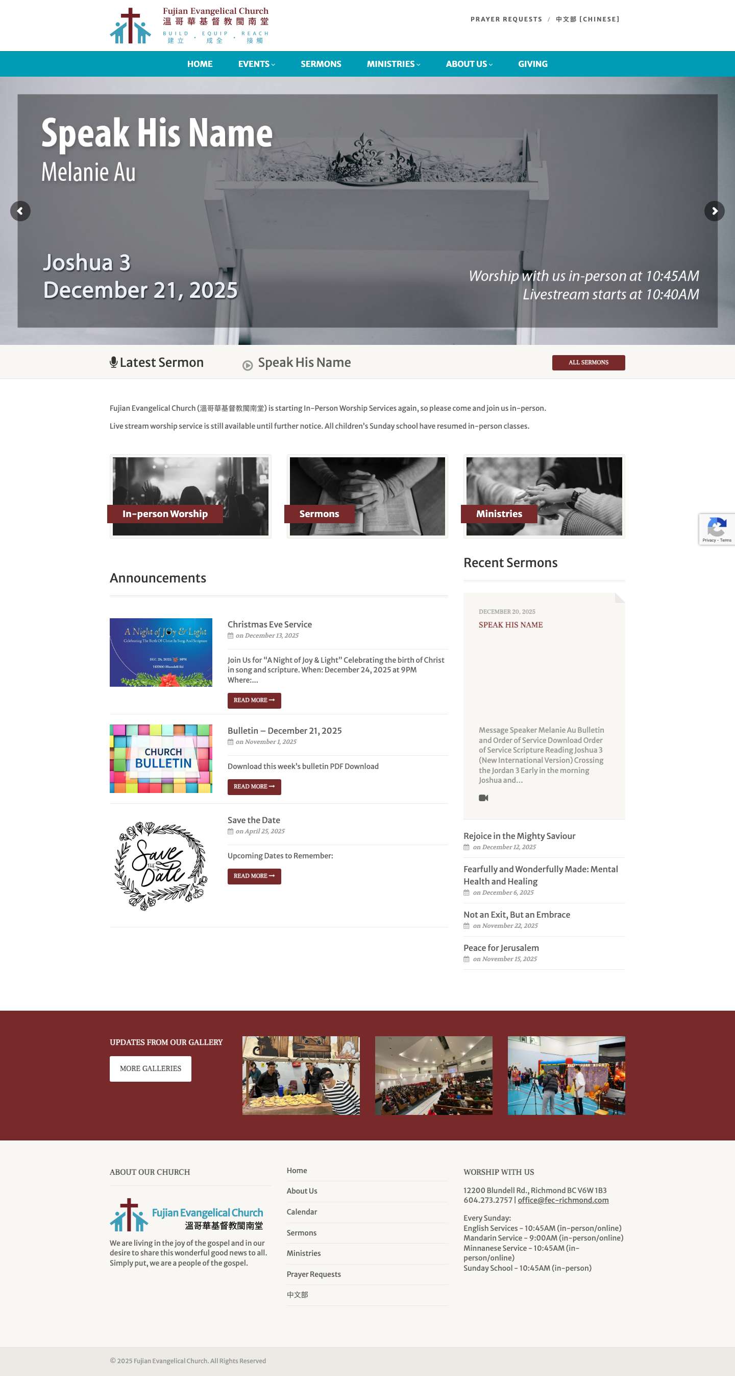 Fujian Evangelical Church - Full Screenshot