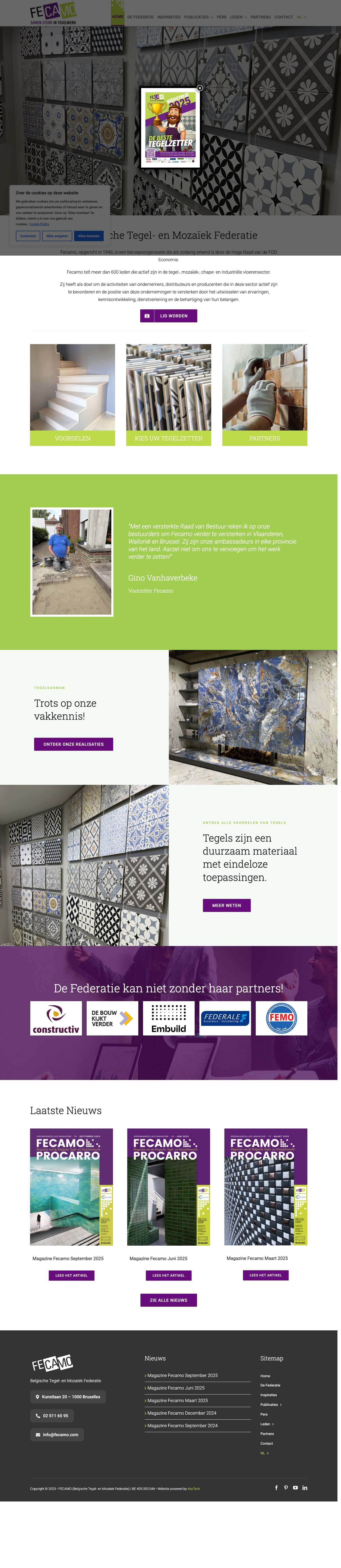 FeCaMo - Belgische Tegel- en Mozaïek Federatie - Full Screenshot