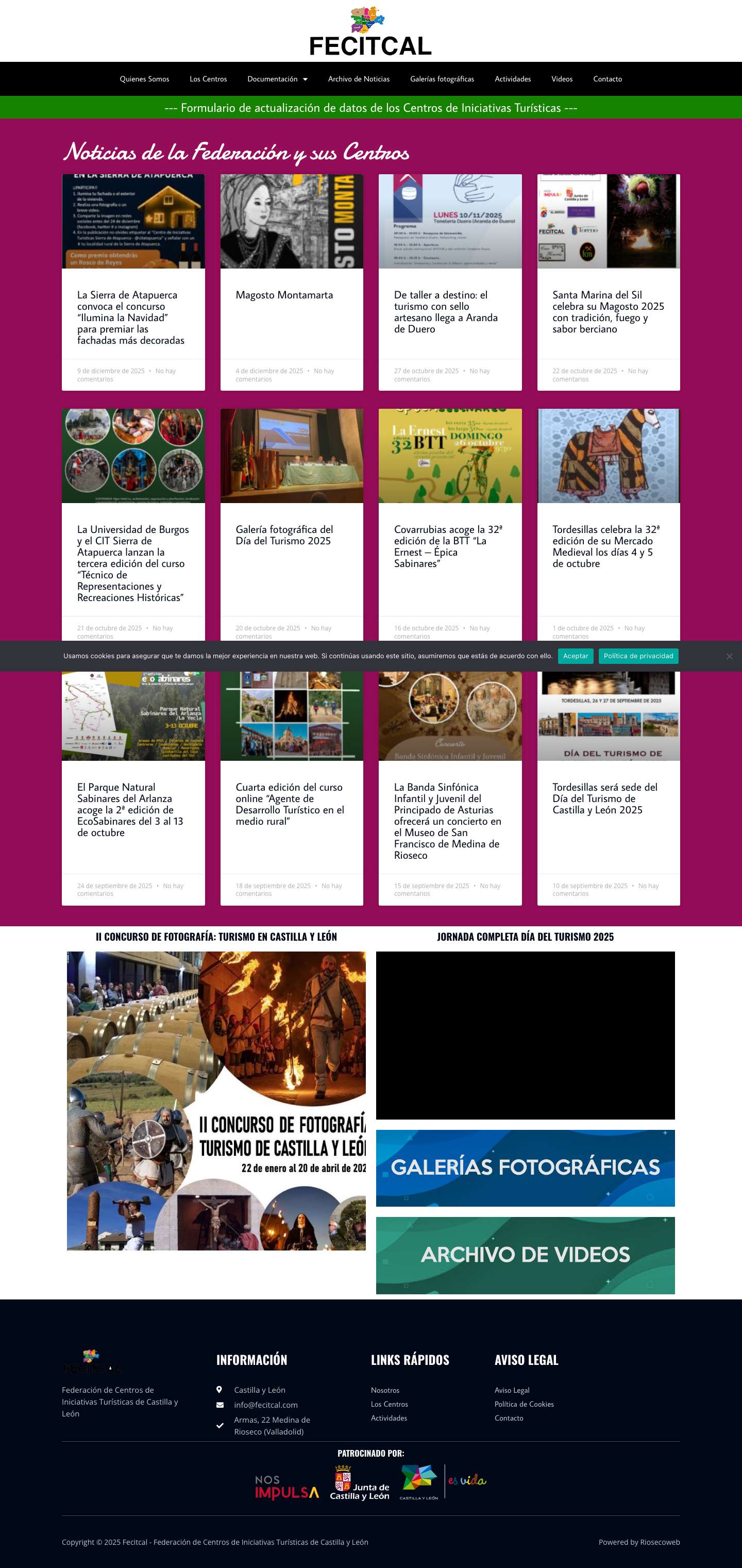 Fecitcal – Federación de Centros de Iniciativas Turísticas de Castilla y León - Full Screenshot