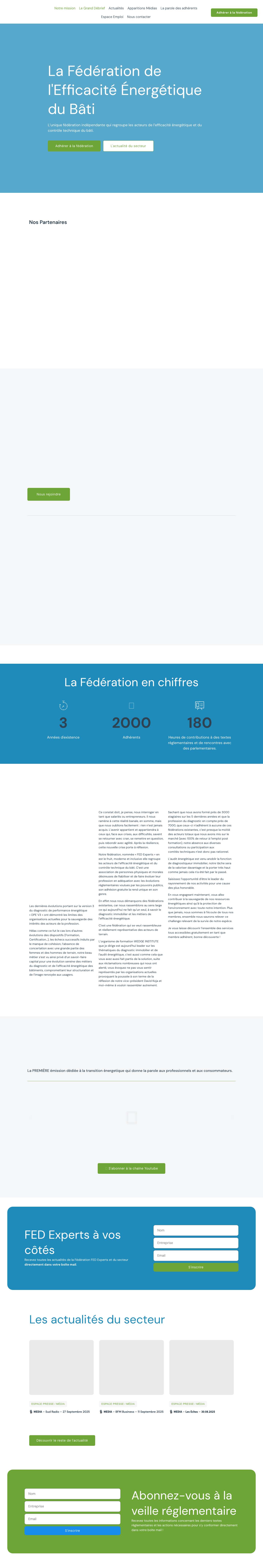 La Fédération FED Experts : la Fédération de l'Efficacité Énergétique du Bâti - Full Screenshot