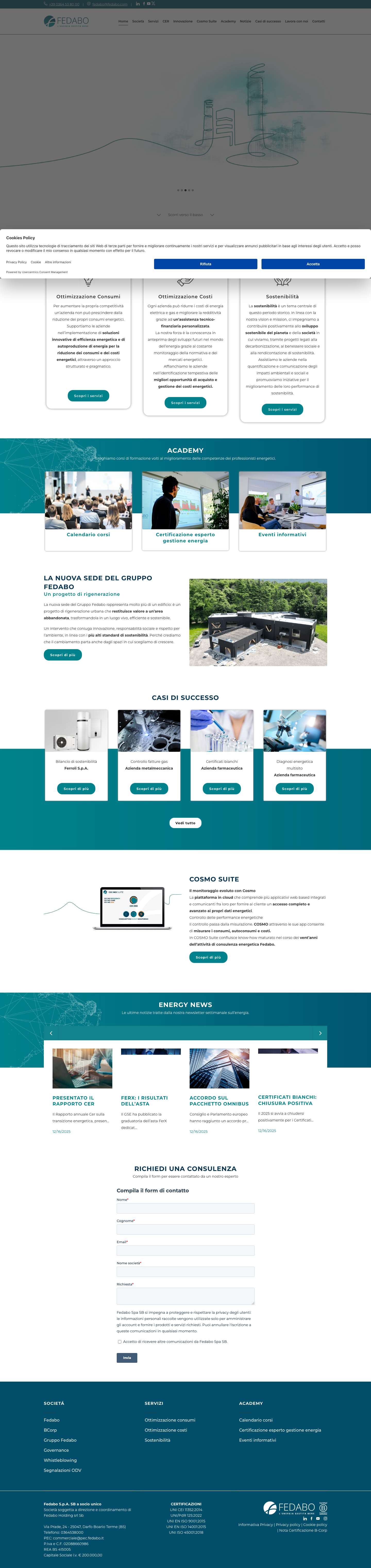 Consulenza energetica per aziende - Full Screenshot