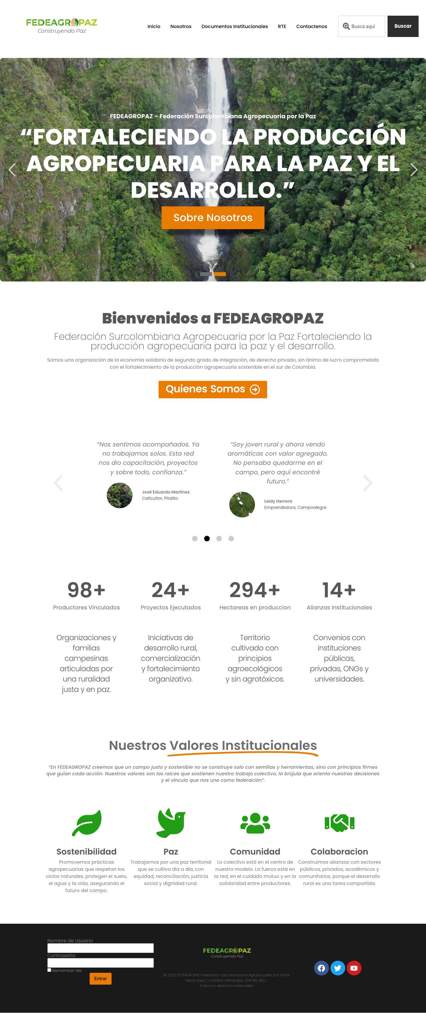 fedeagropaz.com - Full Screenshot