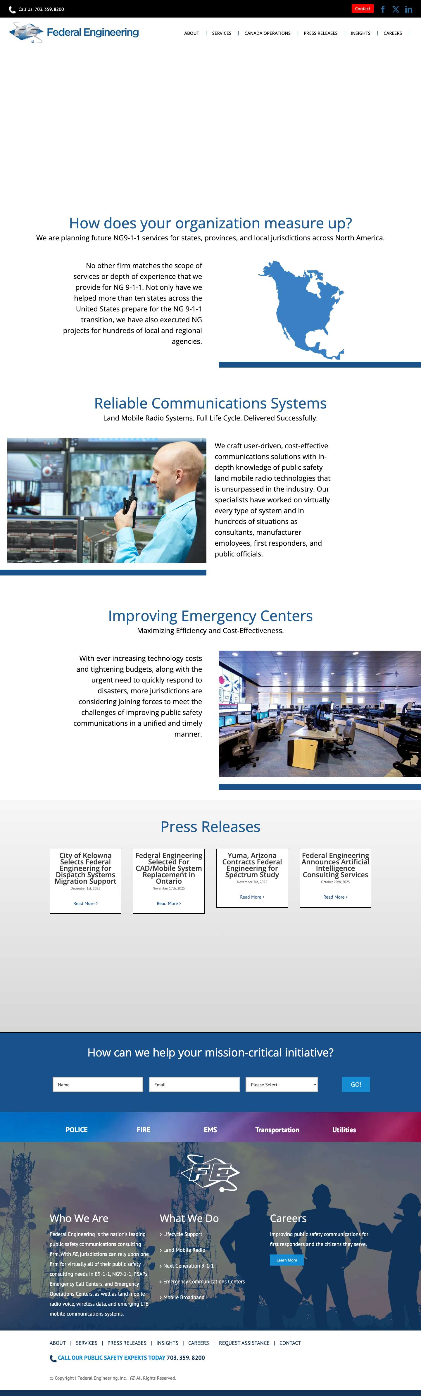 Worldwide Public Safety Communications Consulting | Federal Engineering - Full Screenshot