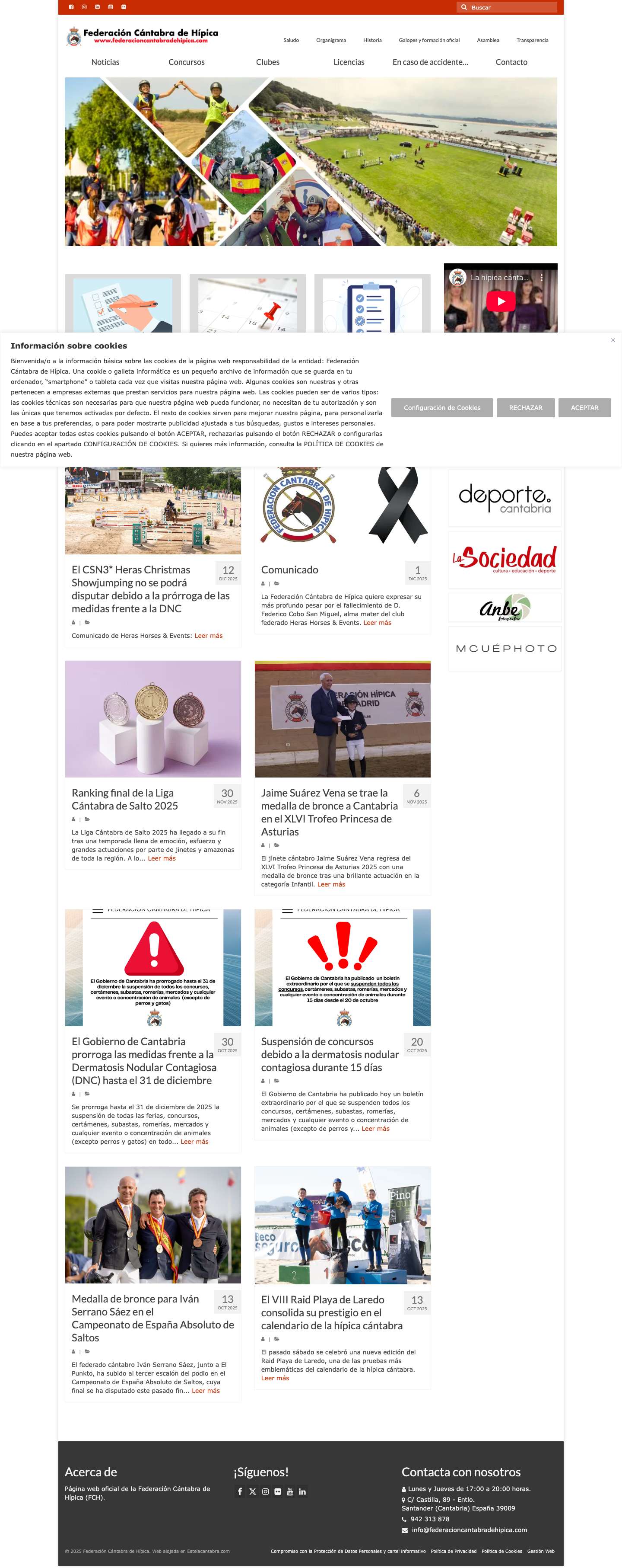 Federación Cántabra de Hípica – www.federacioncantabradehipica.com - Full Screenshot