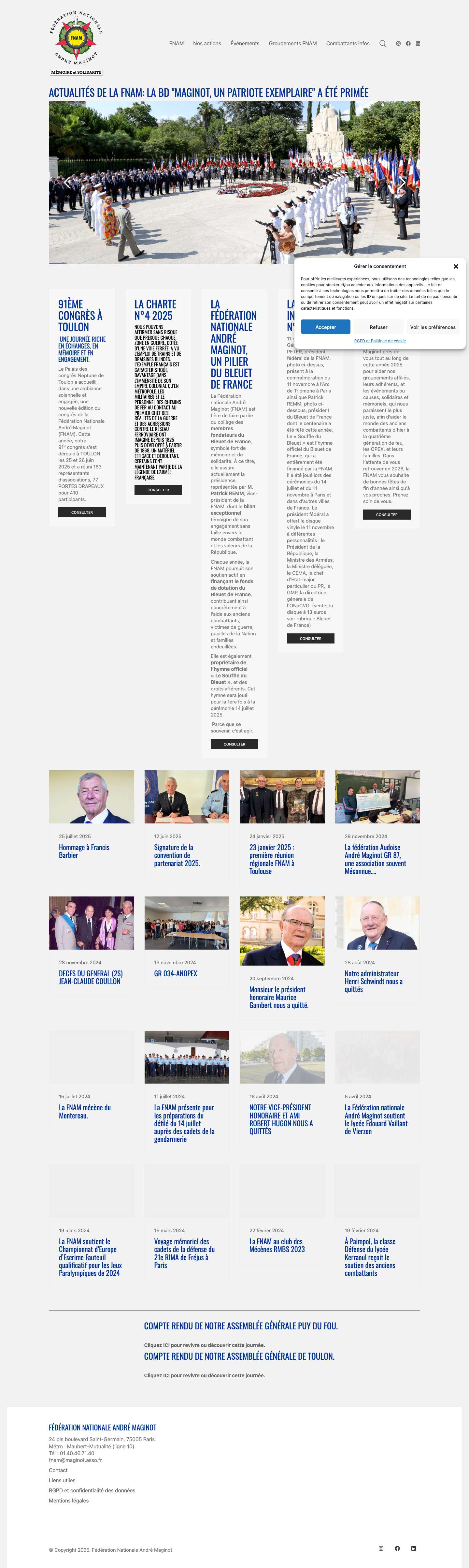 Fédération André Maginot des anciens combattants et victimes de guerre - Full Screenshot