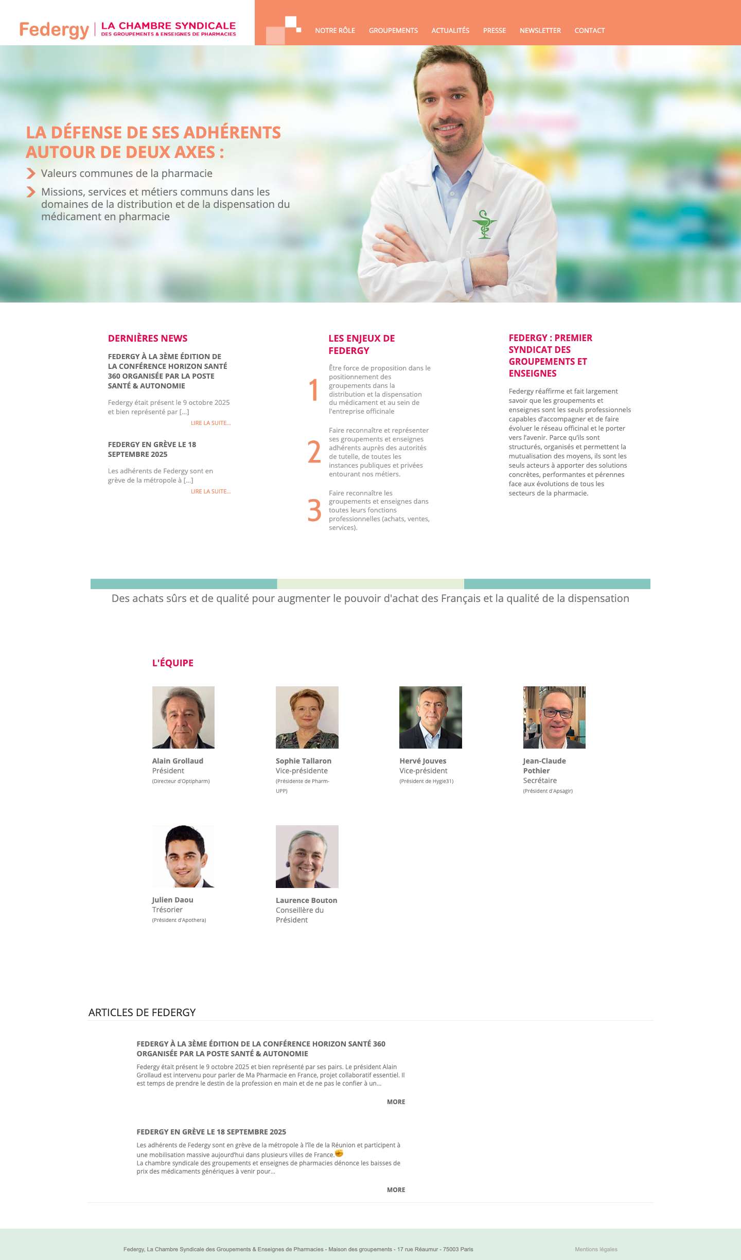 Federgy – La Chambre Syndicale des Groupements & Enseignes de pharmacies - Full Screenshot