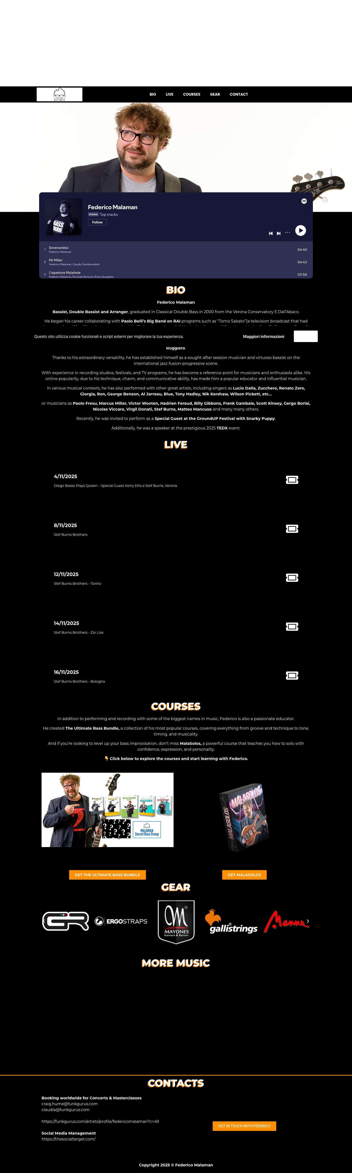 Federico Malaman - Federico Malaman Music - Full Screenshot