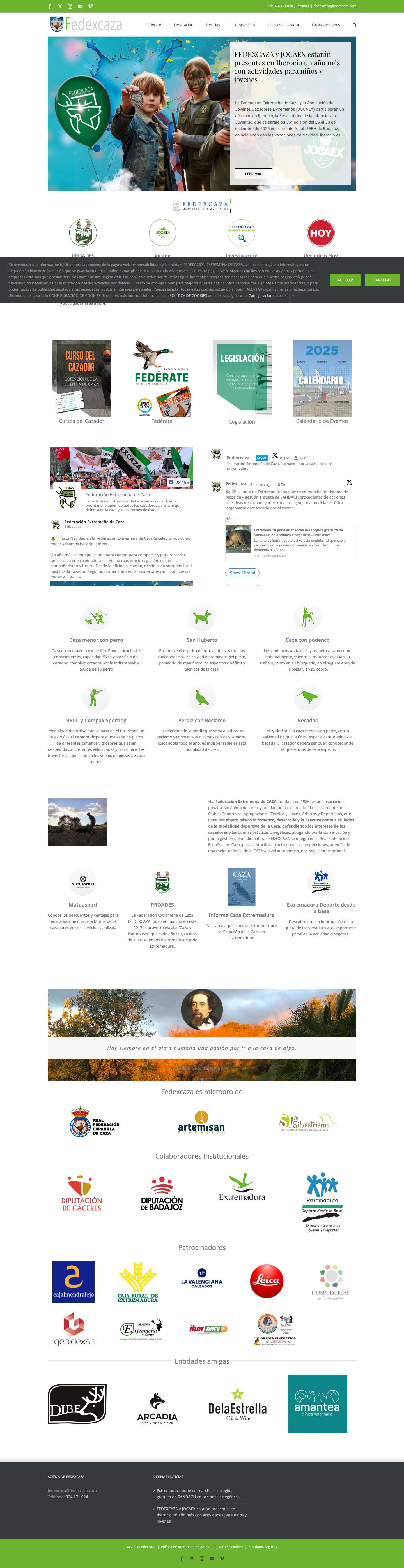 Fedexcaza - Federación Extremeña de Caza - www.fedexcaza.comComments Box SVG icons - Full Screenshot