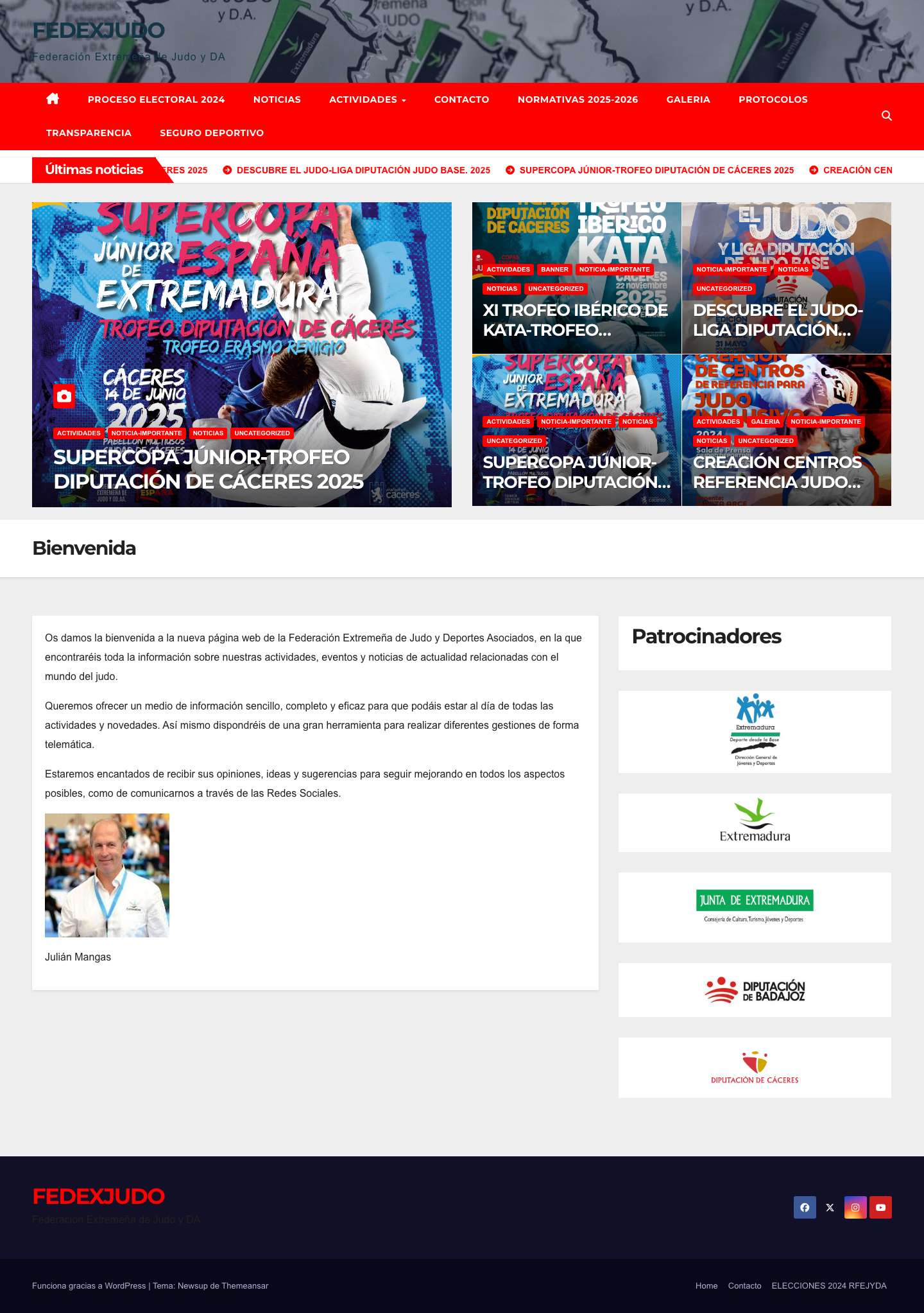 FEDEXJUDO – Federación Extremeña de Judo y DA - Full Screenshot