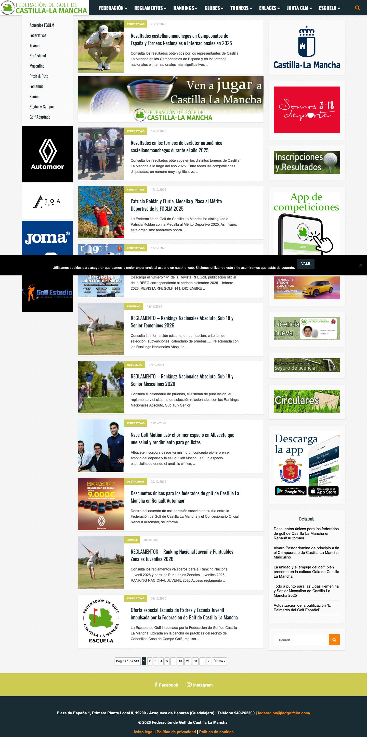 Federación de Golf de Castilla-La Mancha - Full Screenshot