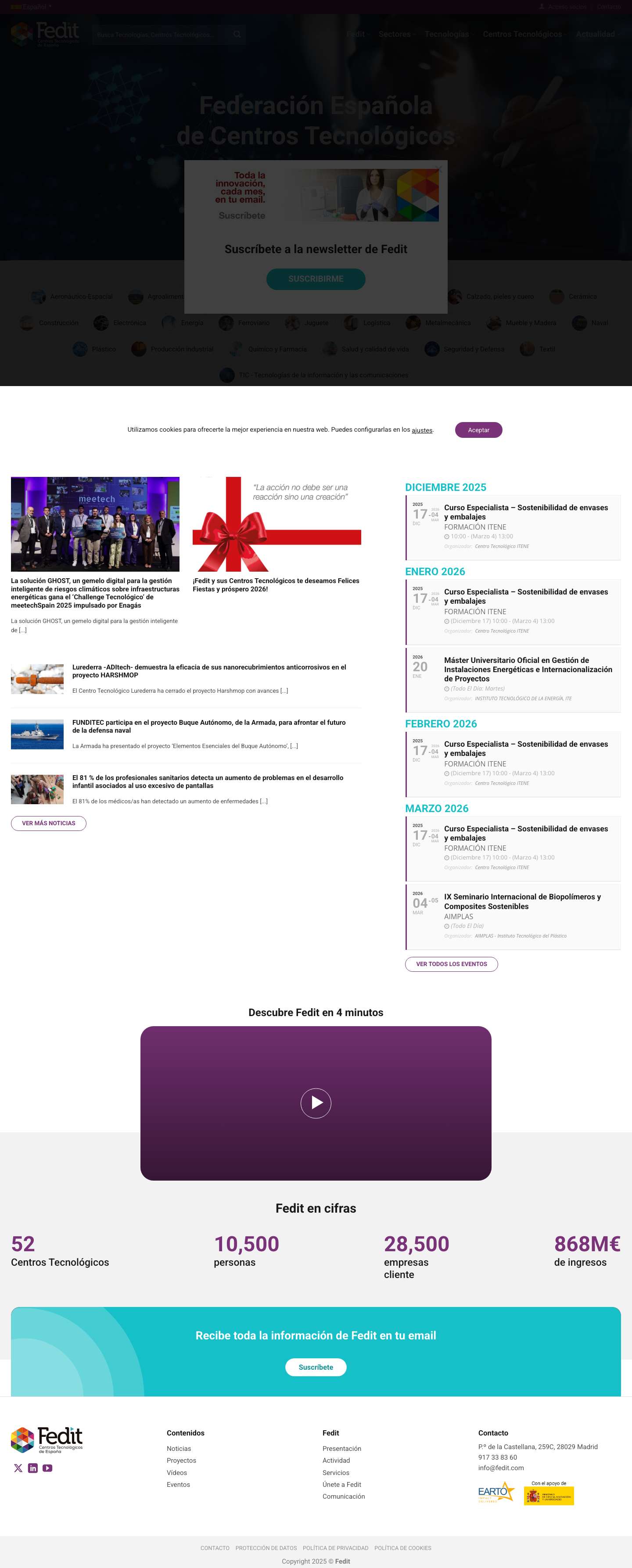 Fedit – Federación Española de Centros Tecnológicos - Full Screenshot
