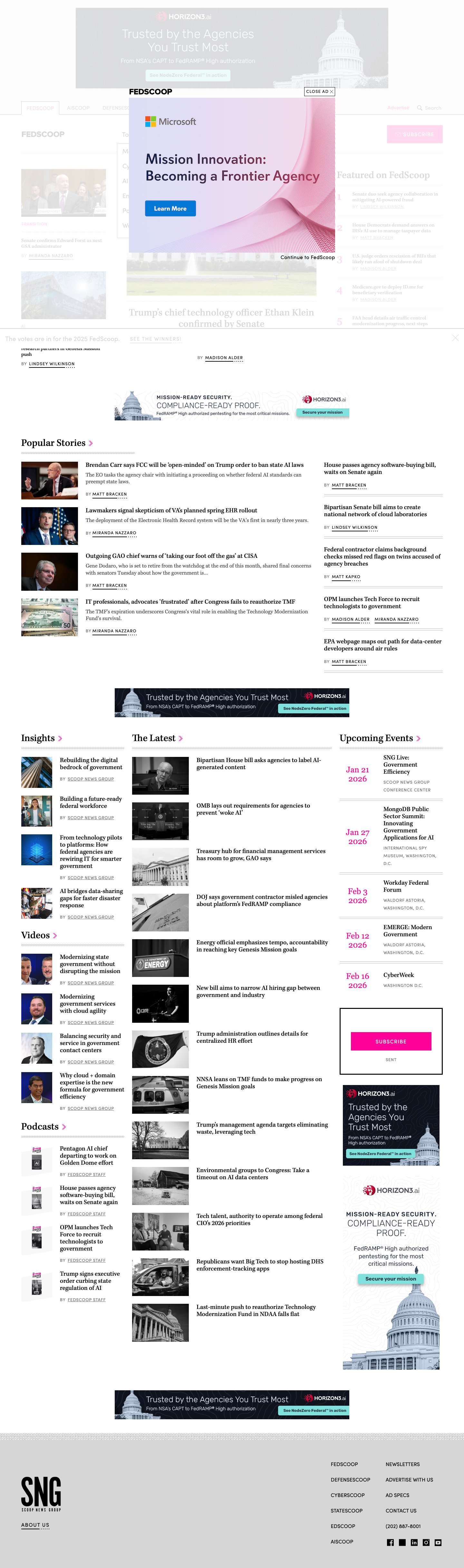 FedScoop | Federal Government Tech News, Breaking Govt IT News - Full Screenshot