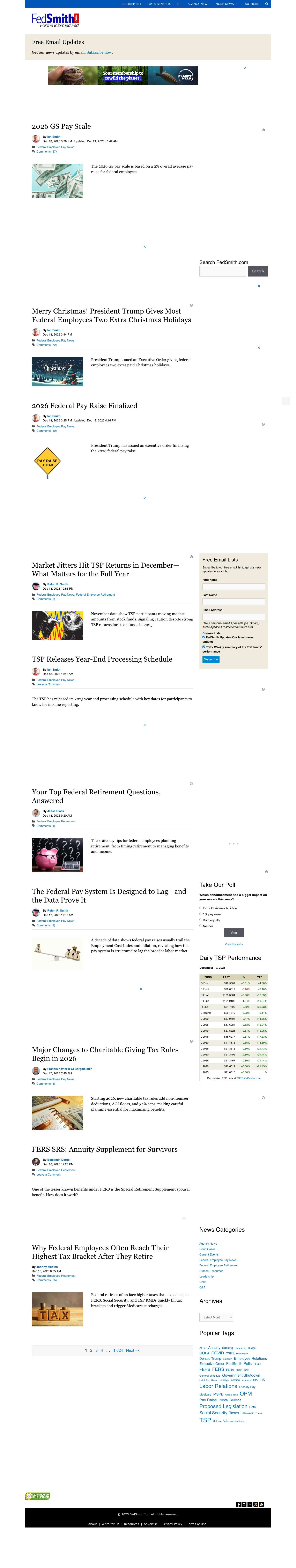 Federal Employee & Retiree News - FedSmith - Full Screenshot