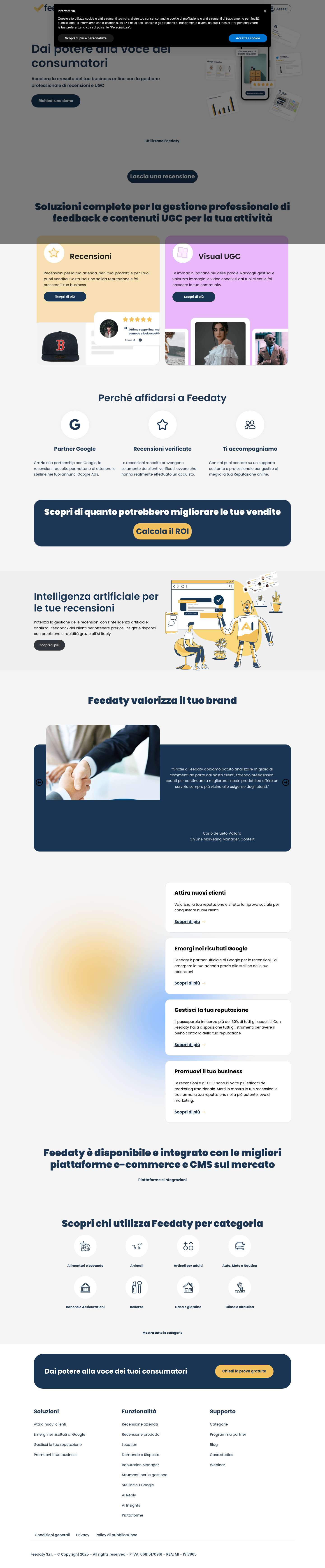 Feedaty: recensioni e UGC per aziende ed e-commerce - Full Screenshot