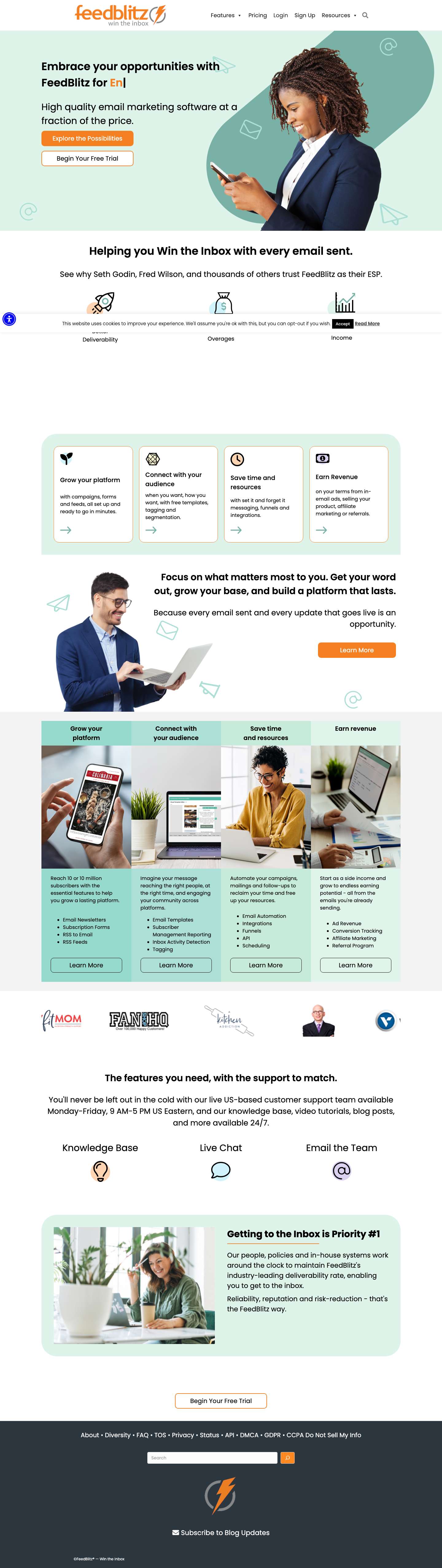 Email Marketing to Win the Inbox - FeedBlitz - Full Screenshot