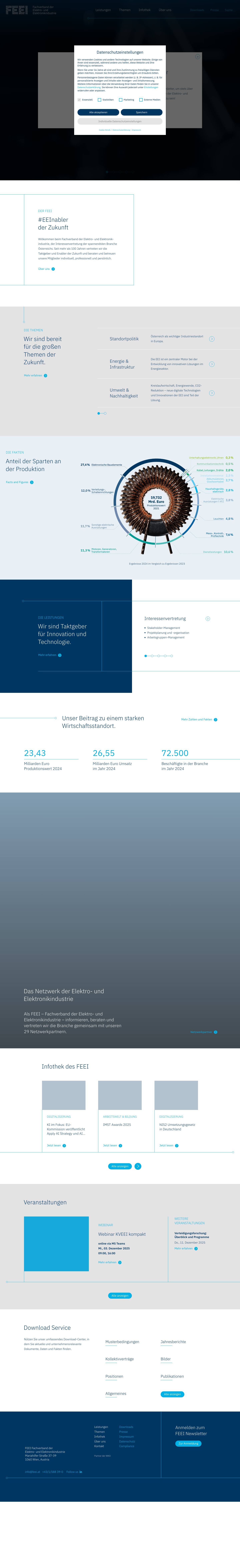 FEEI - Fach­verband der Elektro- und Elektronik­industrie - Full Screenshot
