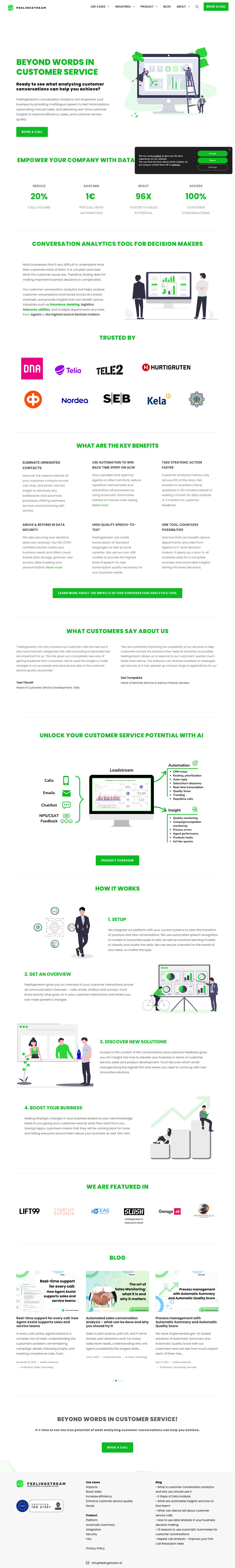 Beyond words in customer service • Feelingstream - Full Screenshot
