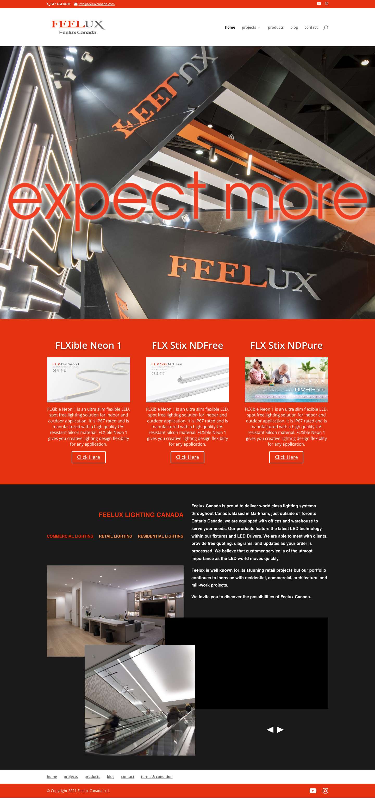 home - Feelux Lighting Canada - Full Screenshot