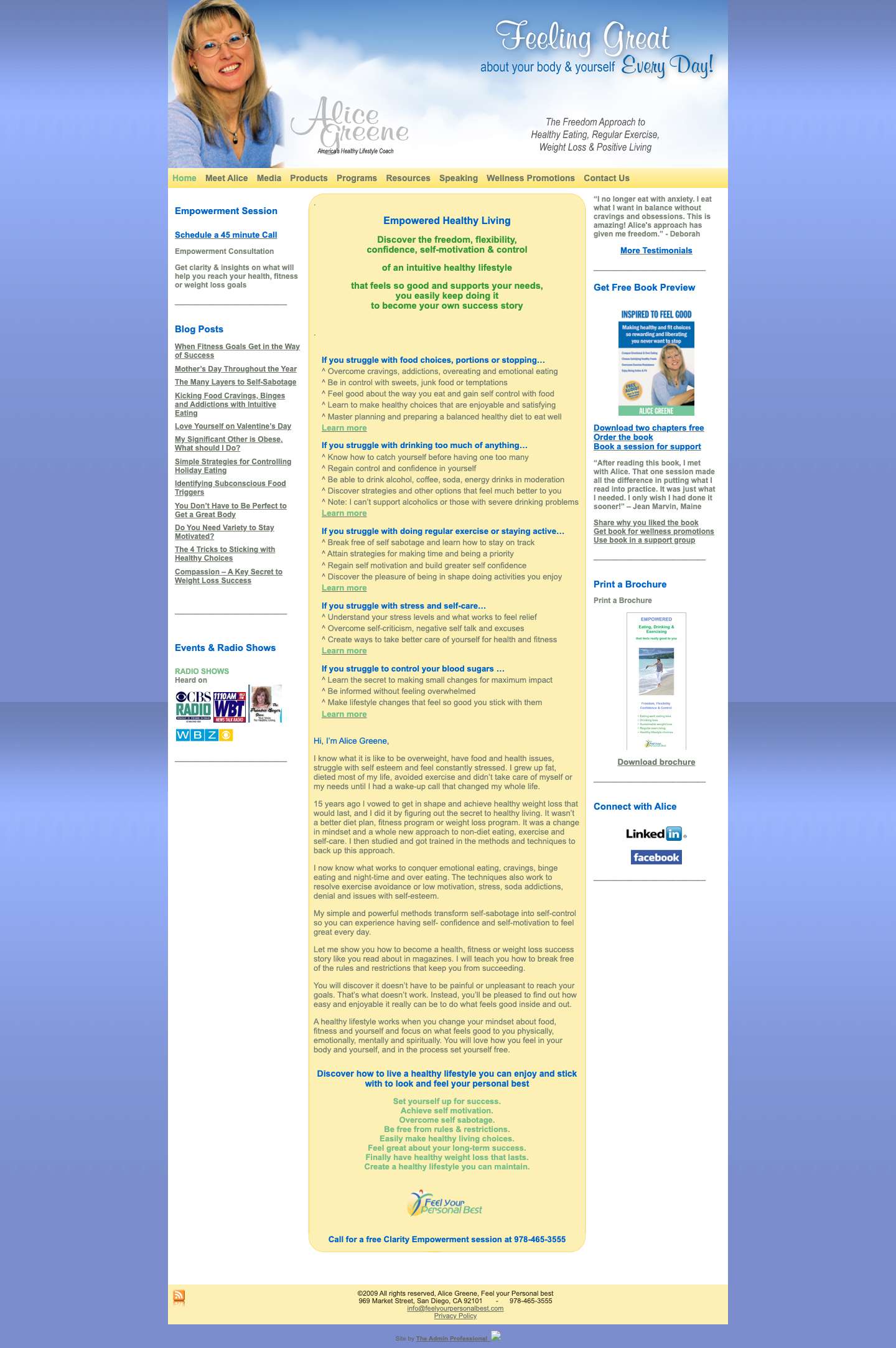 Master healthy eating, exercise & weight loss - Eating/Exercise Counseling - Alice Greene - Full Screenshot