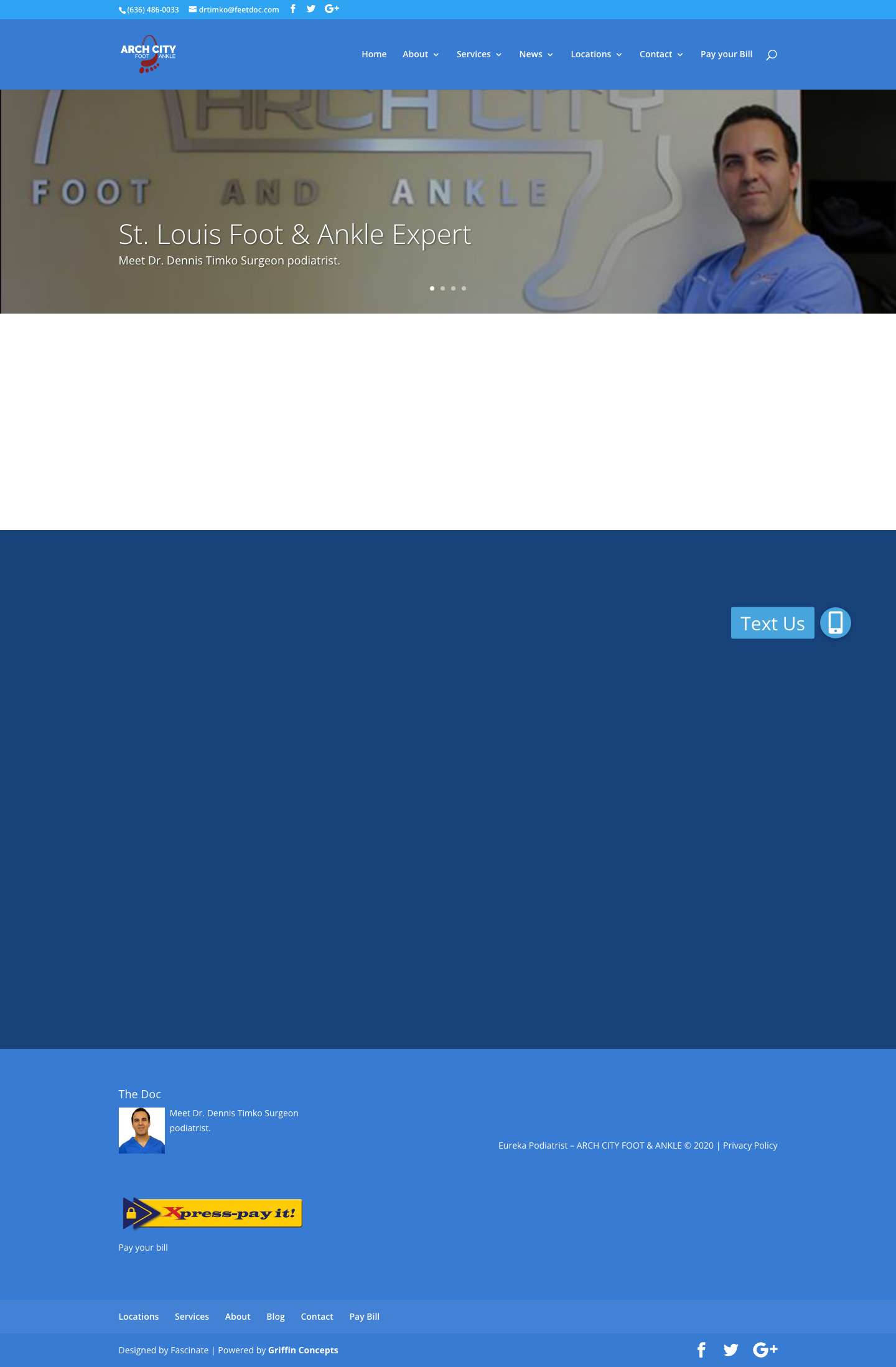 Arch City Foot & Ankle | Podiatrist | In St. Louis & Eureka Missouri - Full Screenshot