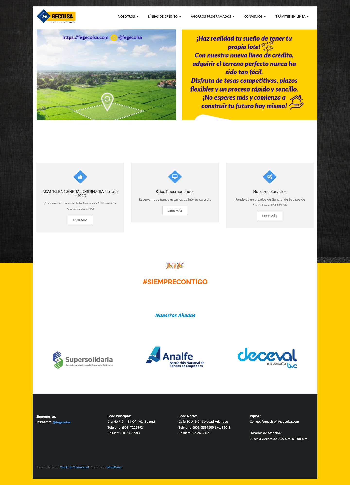 FEGECOLSA – Página Web - Full Screenshot