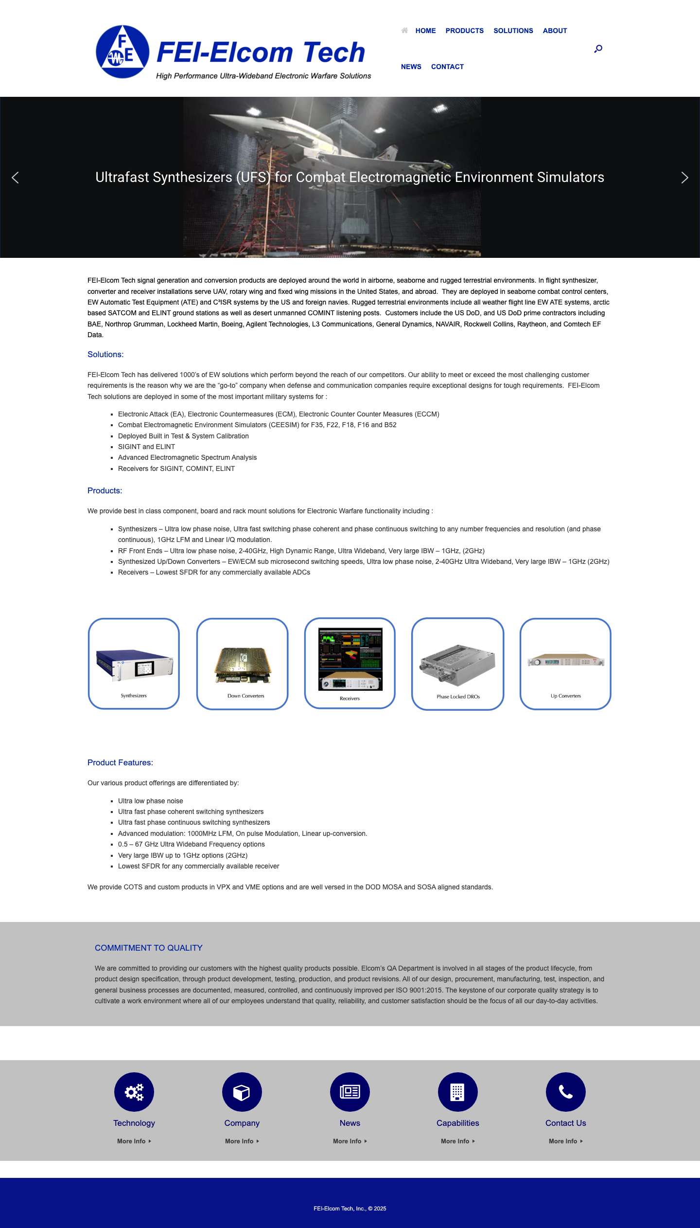 Home Page - FEI-Elcom Tech, Inc. - Full Screenshot