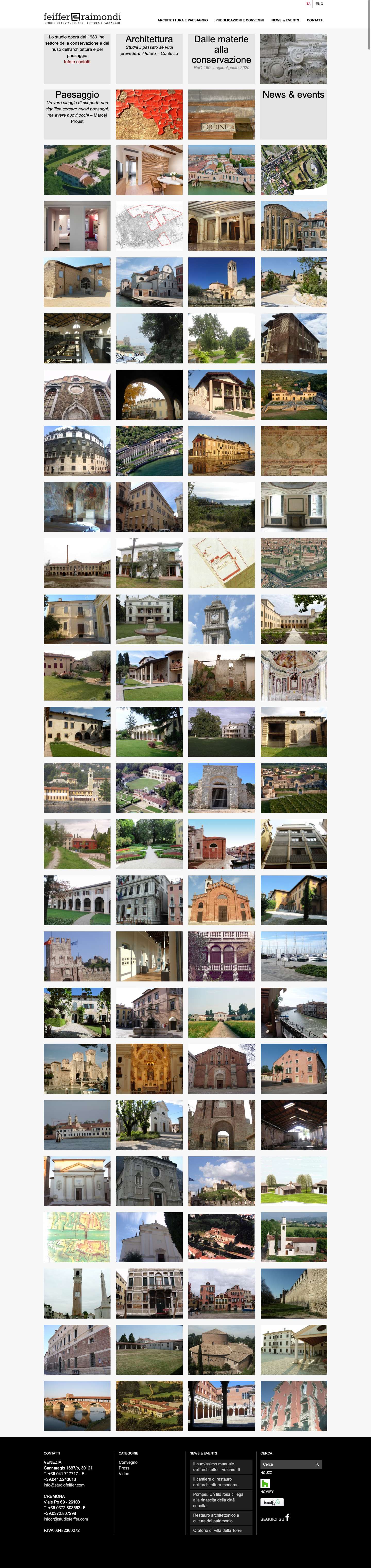 FEIFFER E RAIMONDI | Studio di restauro, architettura e paesaggio - Full Screenshot
