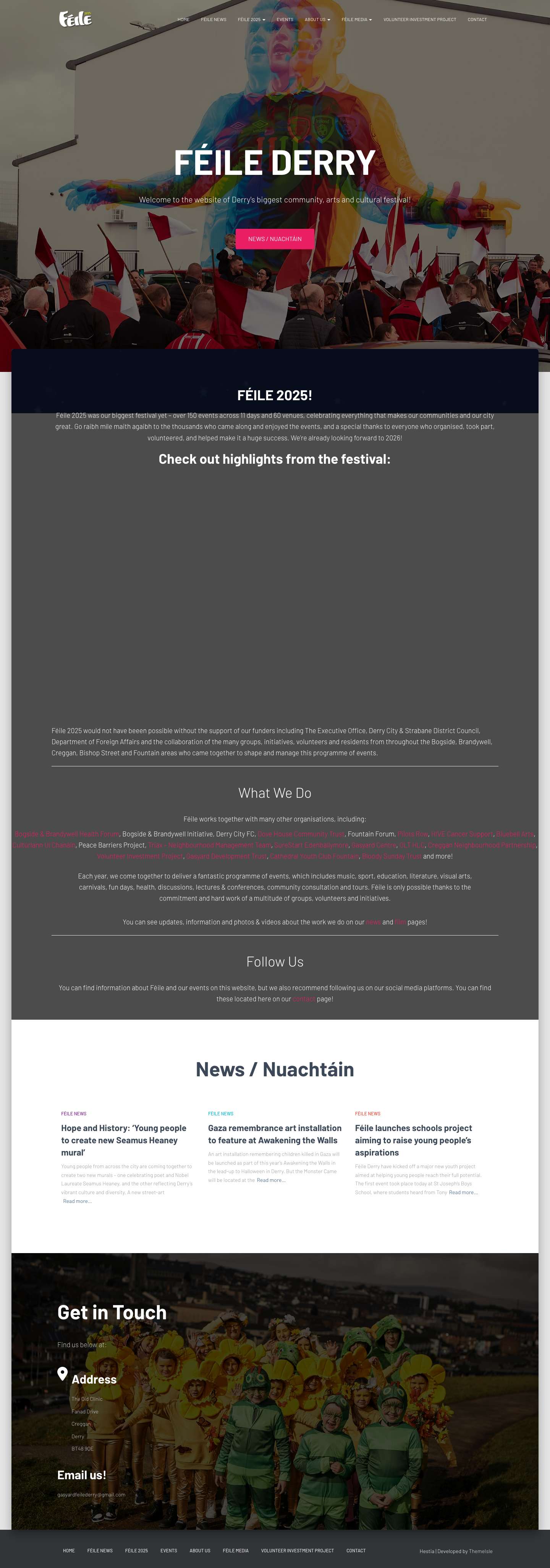 HOME - Féile Derry - Full Screenshot