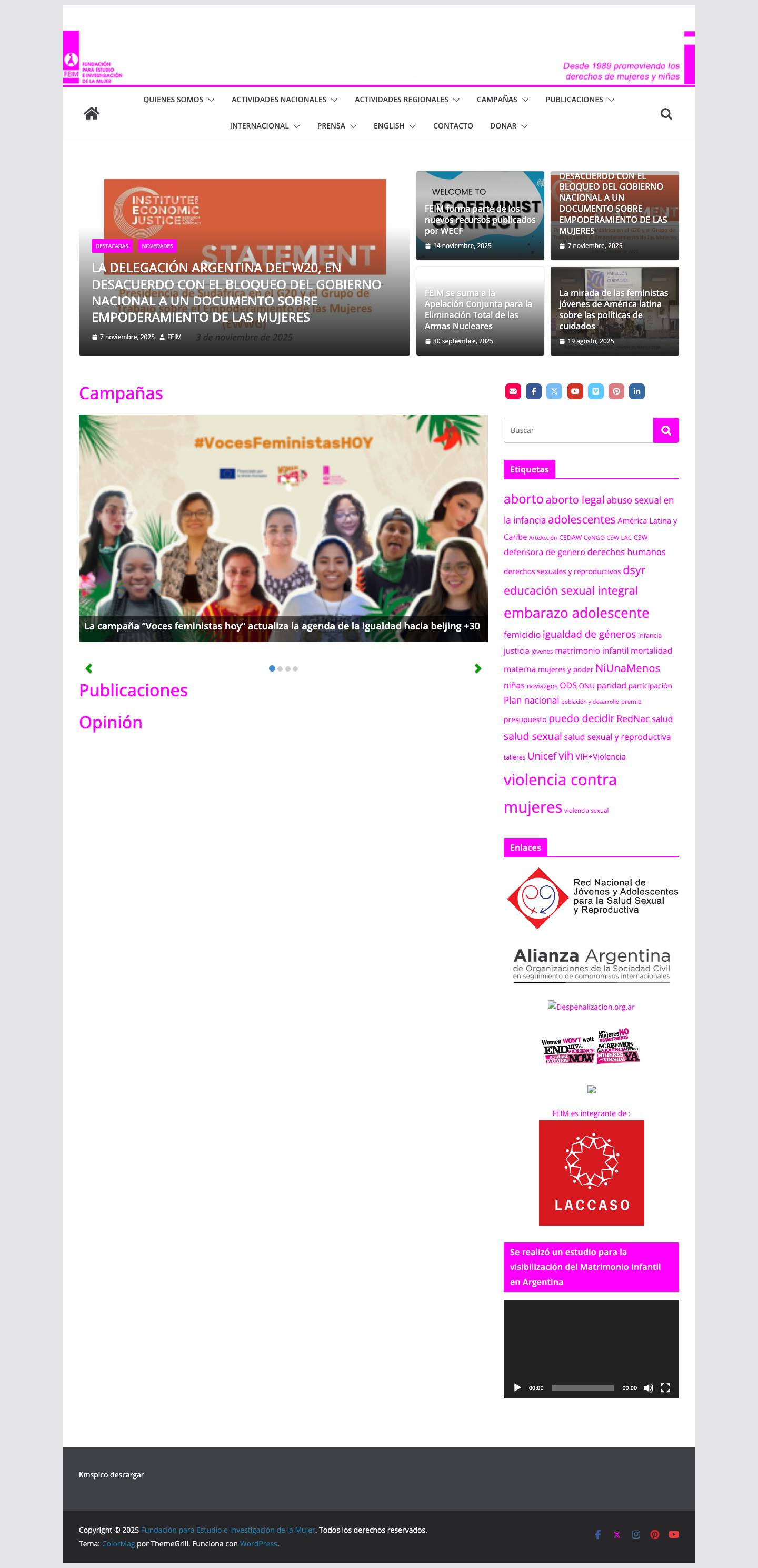 Fundación para Estudio e Investigación de la Mujer - Full Screenshot