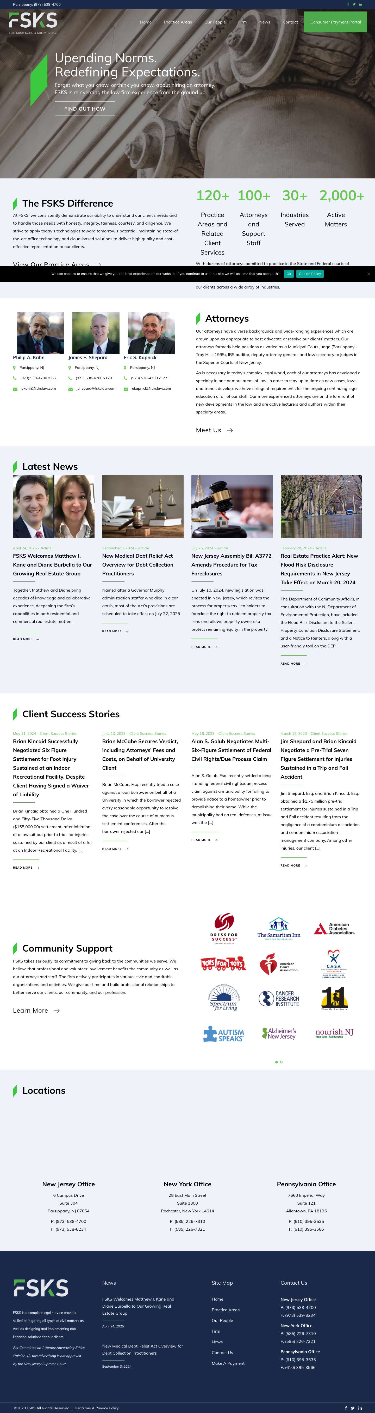 General Practice Attorney | Fein Such Kahn & Shepard - Full Screenshot