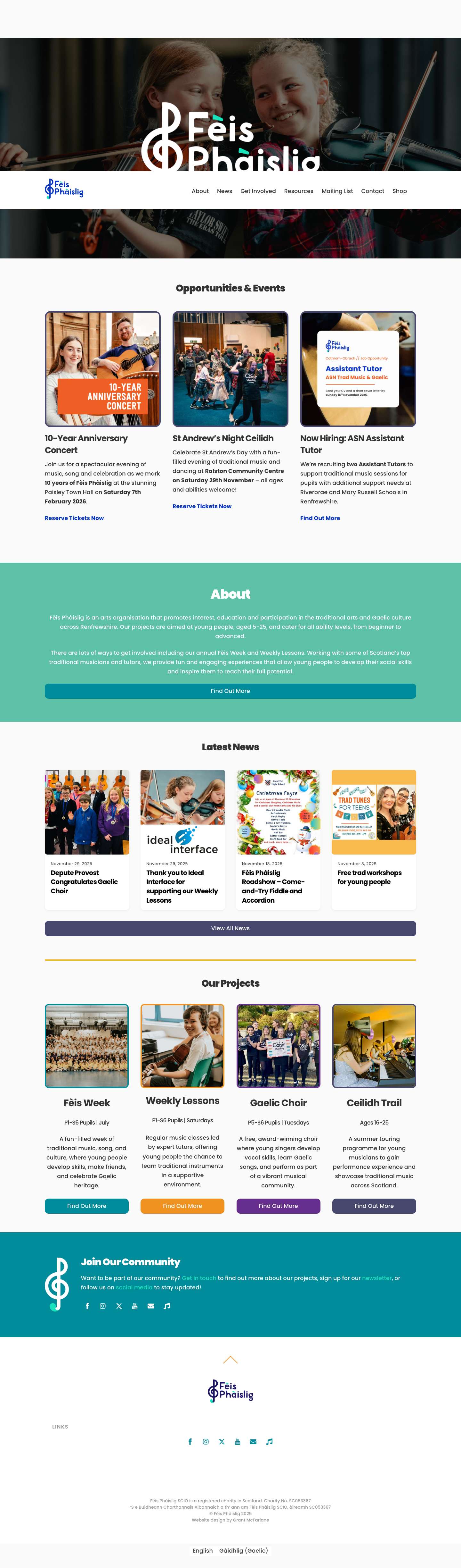 Home - Fèis Phàislig - Full Screenshot