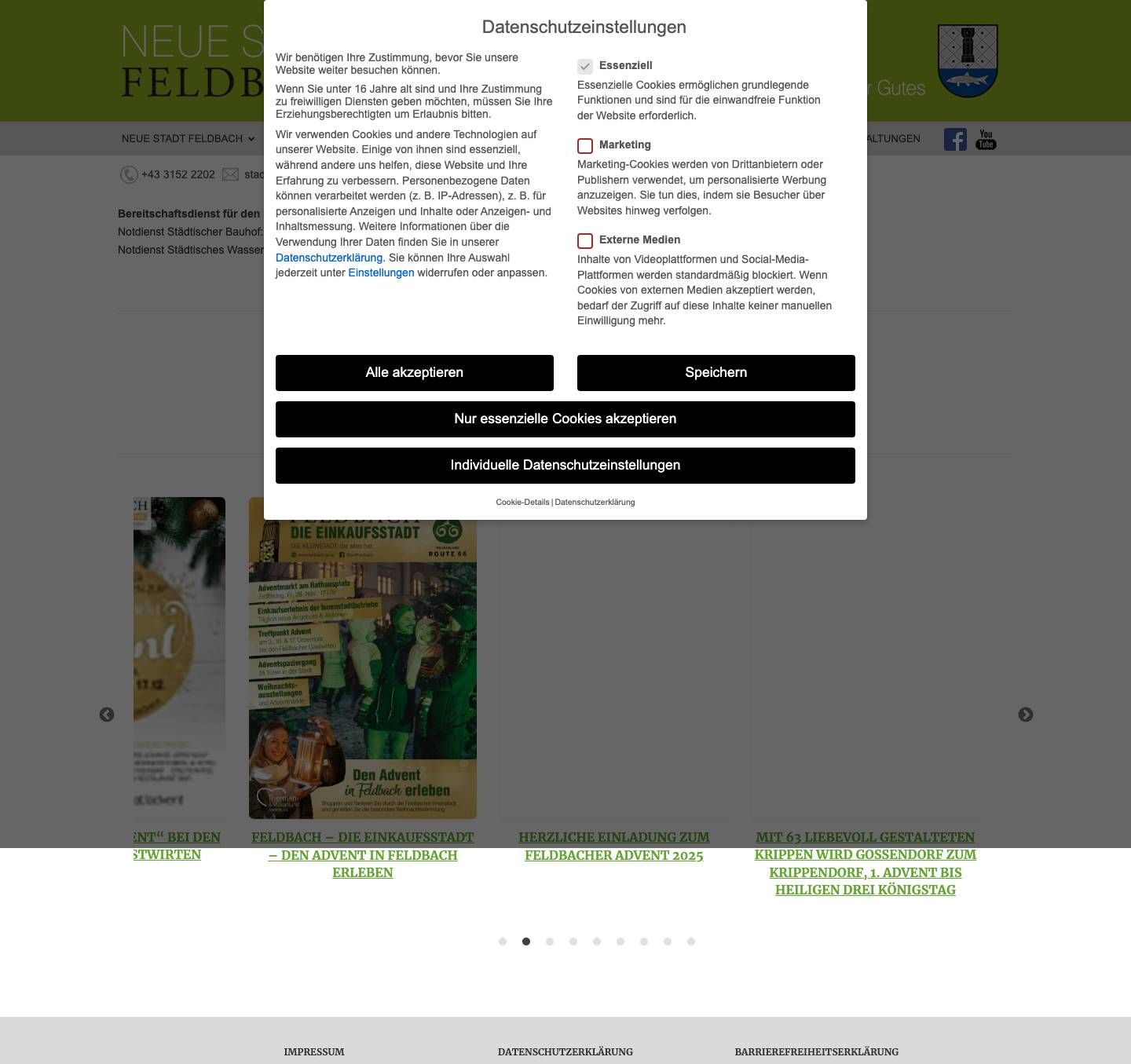 Willkommen in der Neuen Stadt Feldbach - Erwarten wir Gutes - Full Screenshot