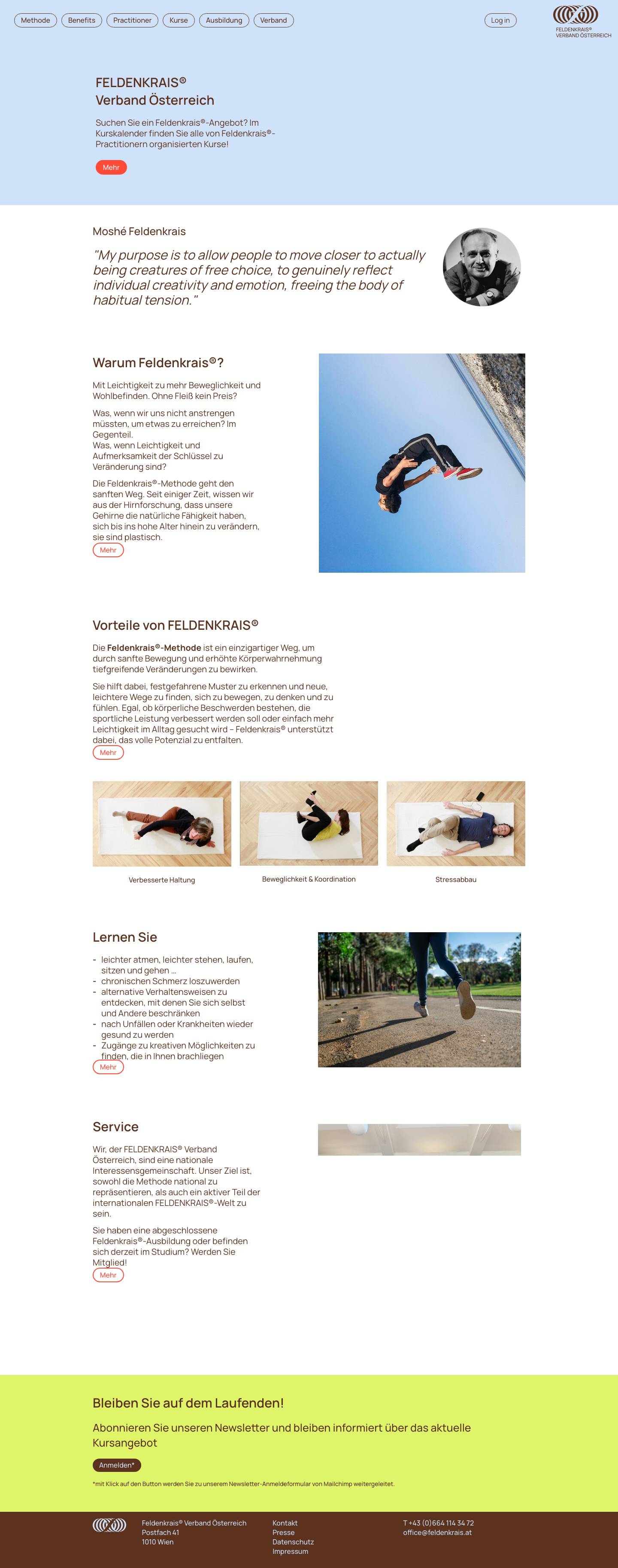 FELDENKRAIS® Verband – Österreich - Full Screenshot