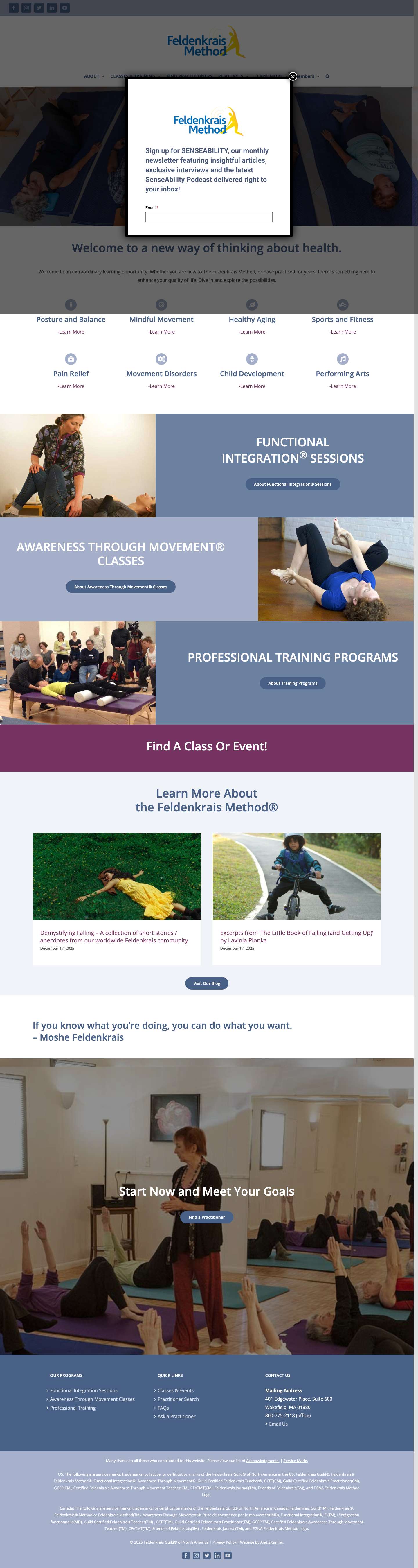 Home - Feldenkrais Method - Full Screenshot