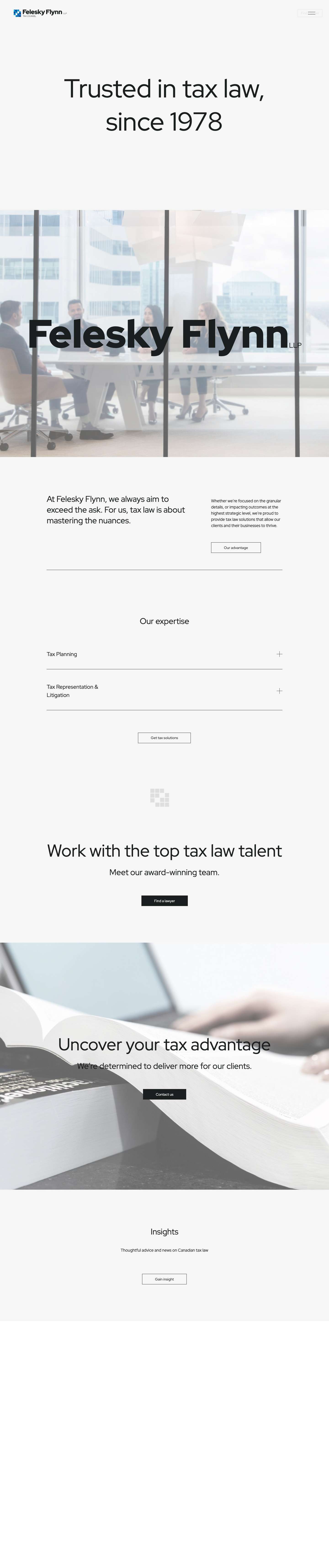 Business & Personal Tax Lawyers - Felesky Flynn LLP - Full Screenshot