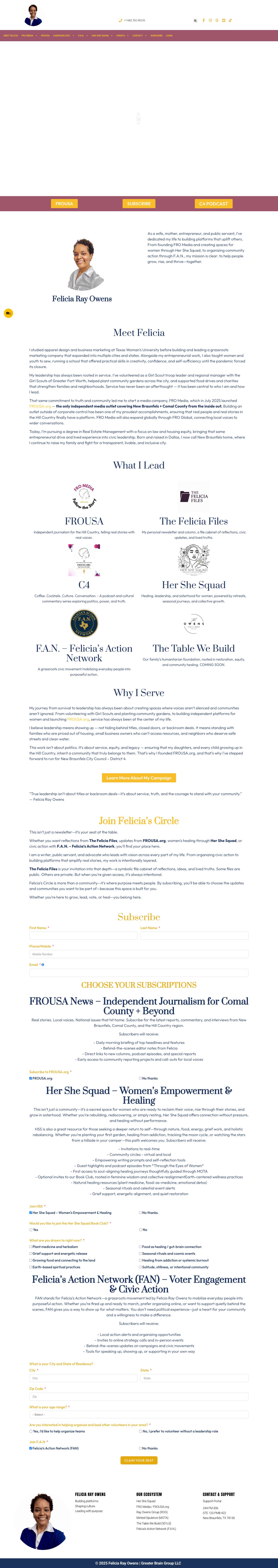 Felicia Ray Owens | Founder, Leader & Changemaker - Full Screenshot