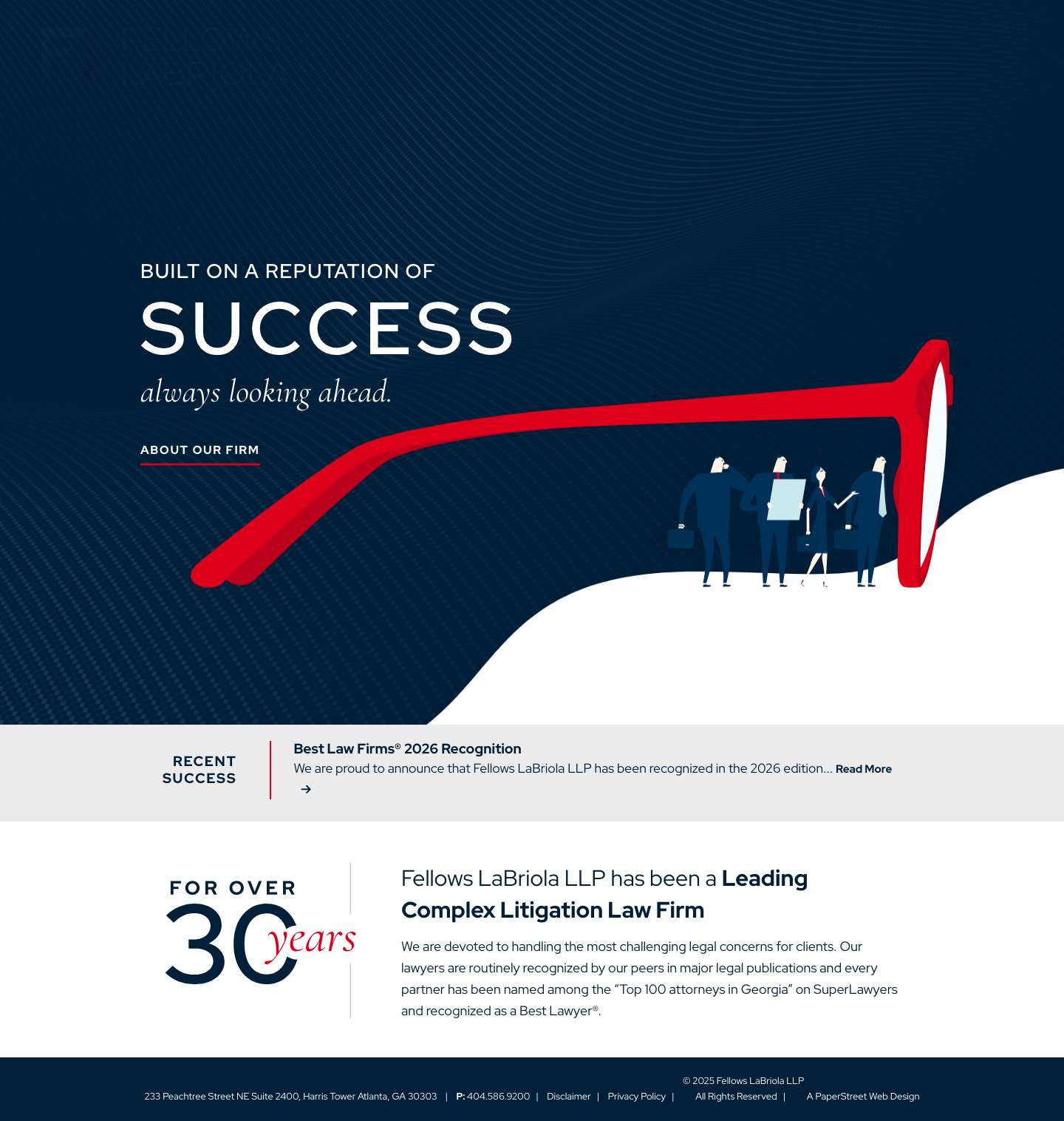 Fellows LaBriola LLP | Leading Complex Litigation Law Firm in Atlanta - Full Screenshot