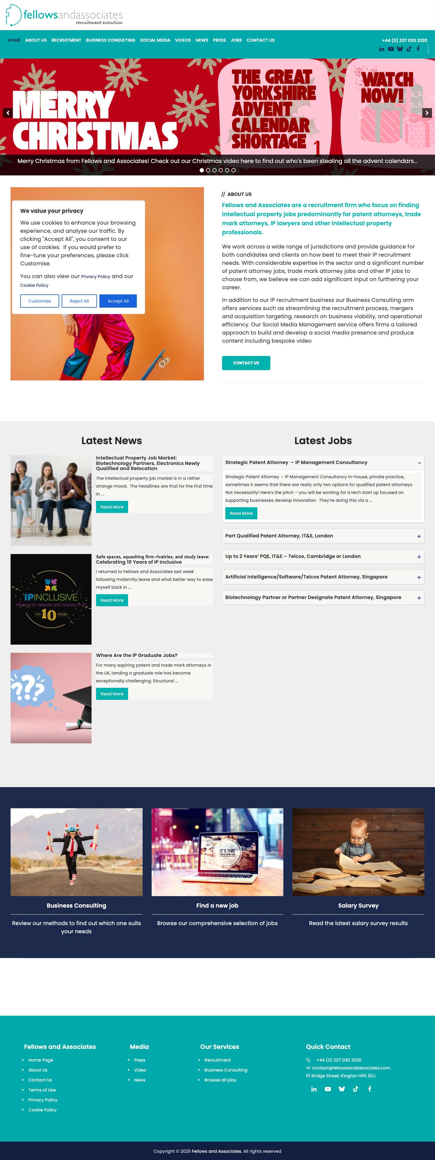 Fellows and Associates - Intellectual Property Recruitment Firm - Full Screenshot